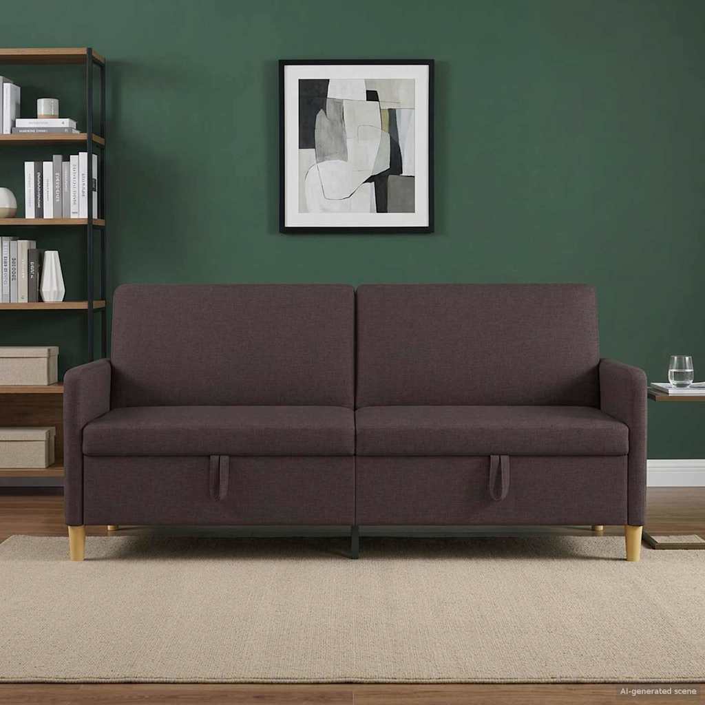 Sofa med opbevaring Mørk Brun 192 x 78 x 87 cm Polyester