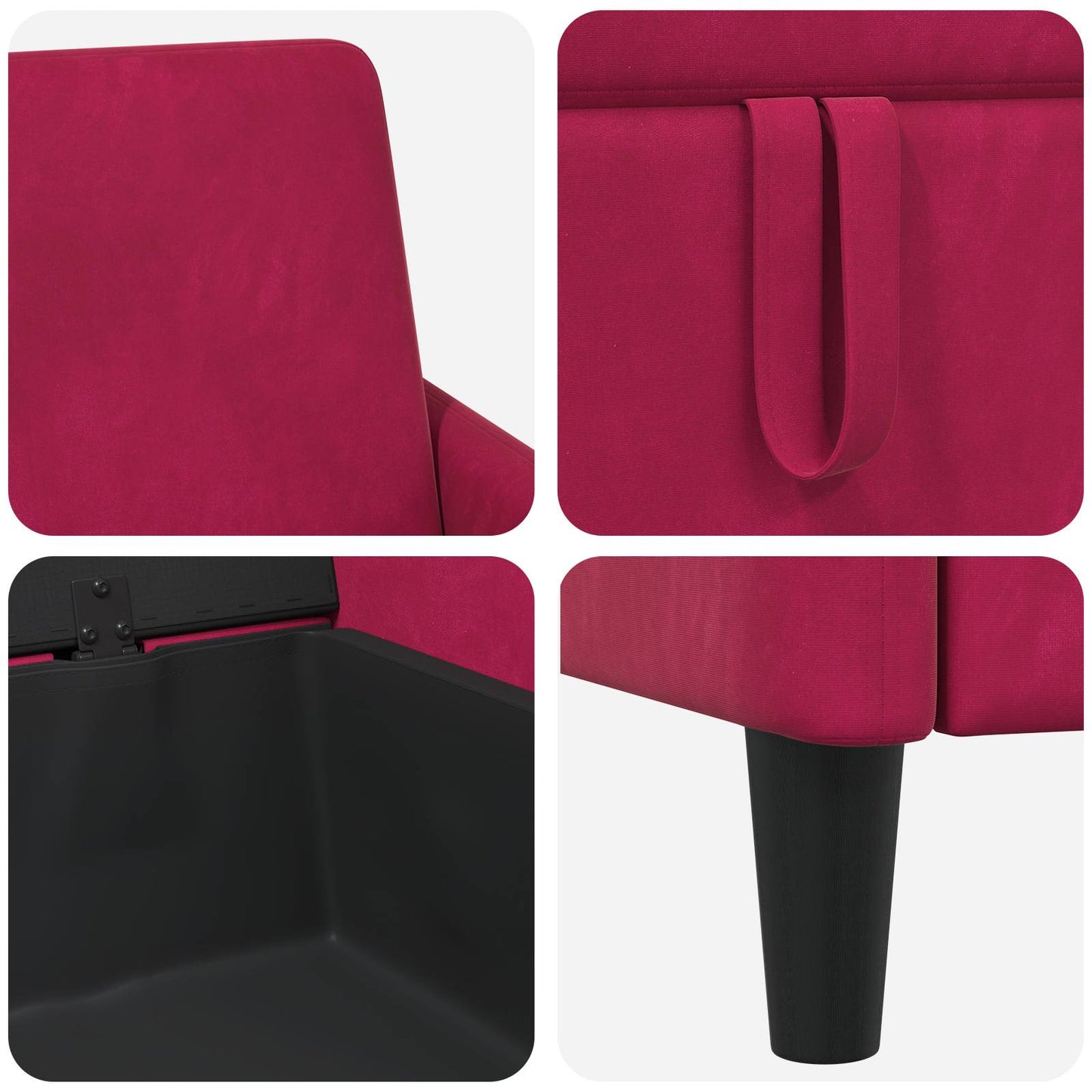 Sofa med opbevaring Vinrød 192 x 78 x 87 cm Polyester