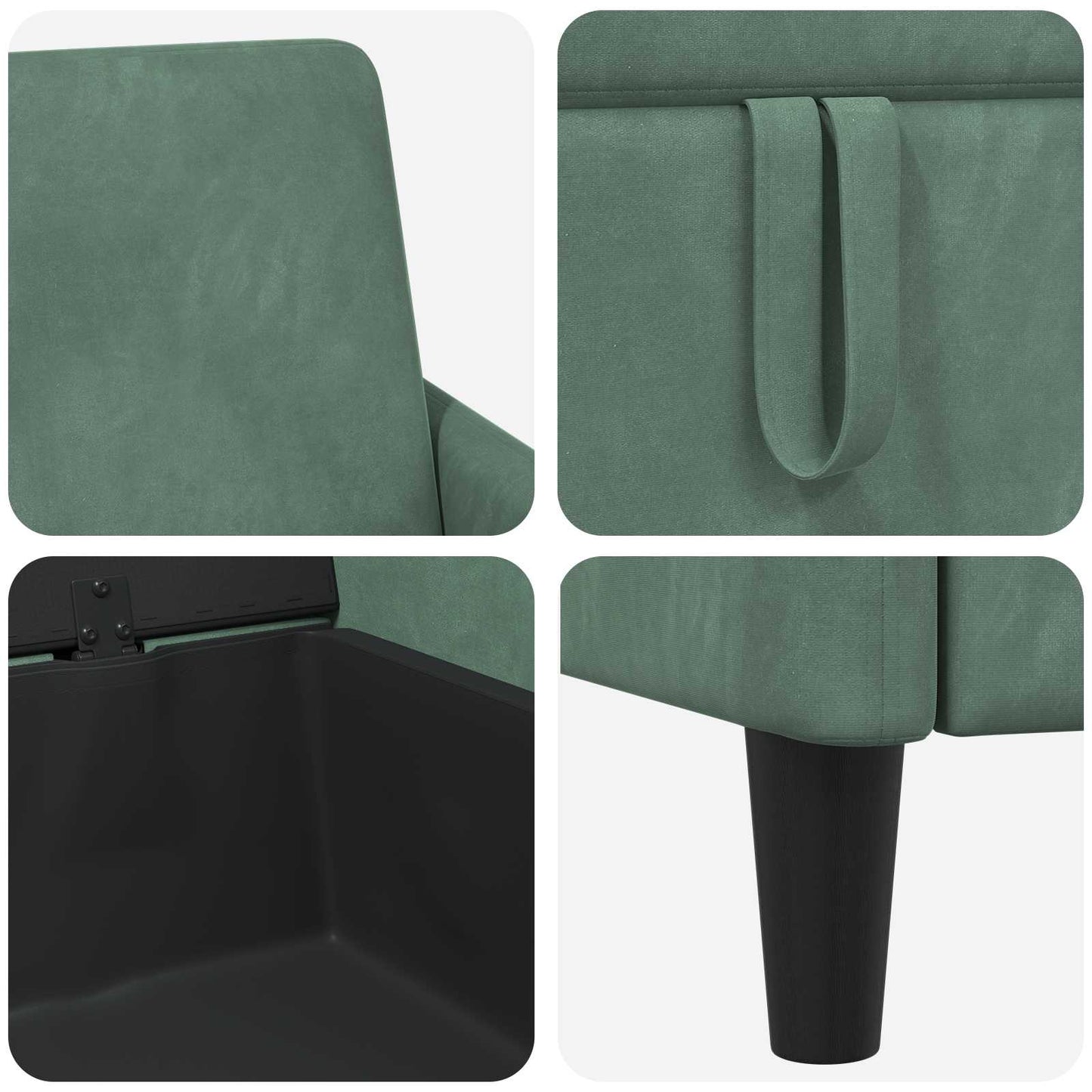 Sofa med opbevaring Havgrøn 192 x 78 x 87 cm Polyester