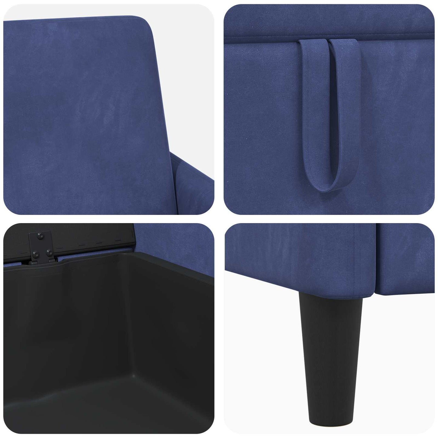 Sofa med opbevaring Politi blå 192 x 78 x 87 cm Polyester