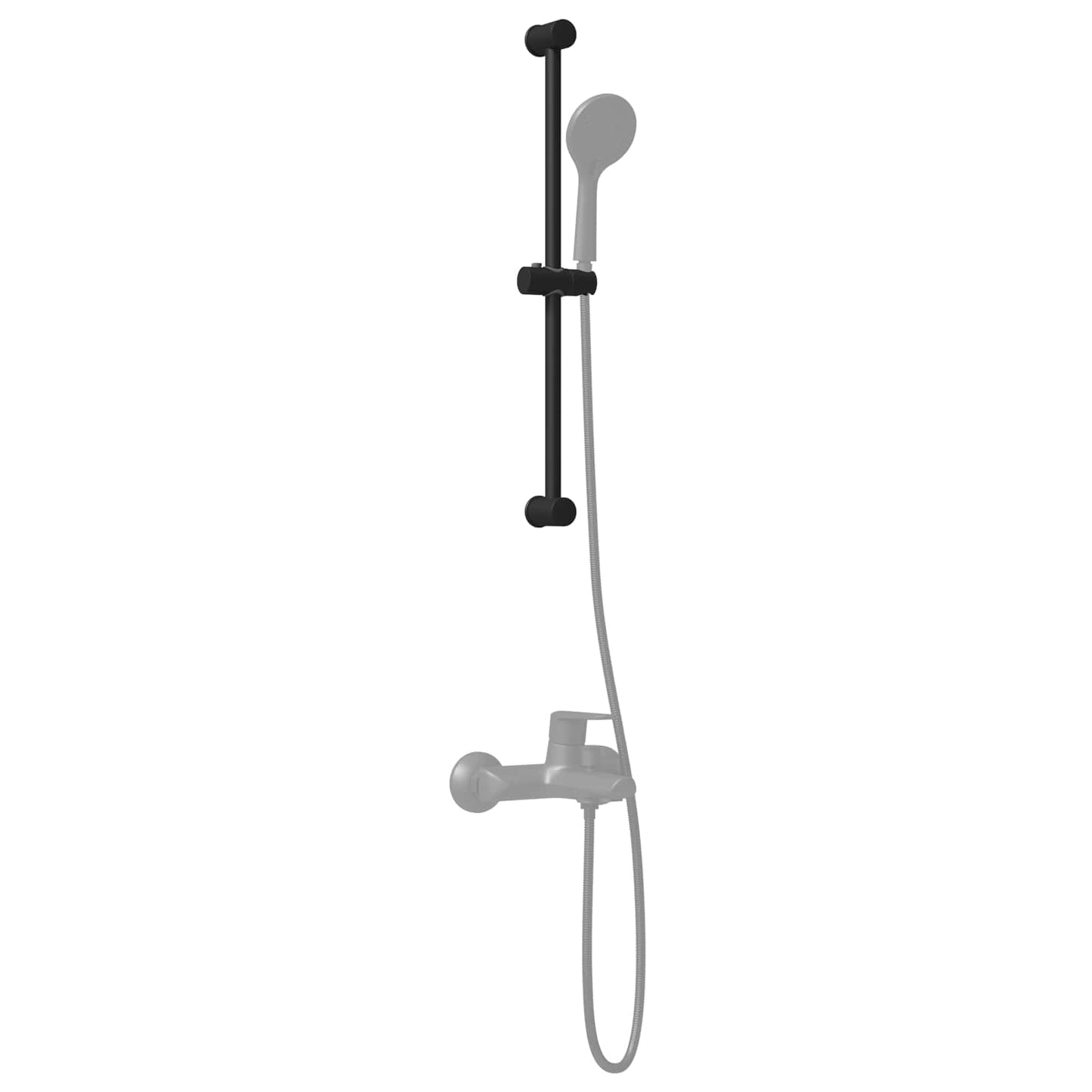 Brusehovedholder Sort 71 cm Rustfrit stål