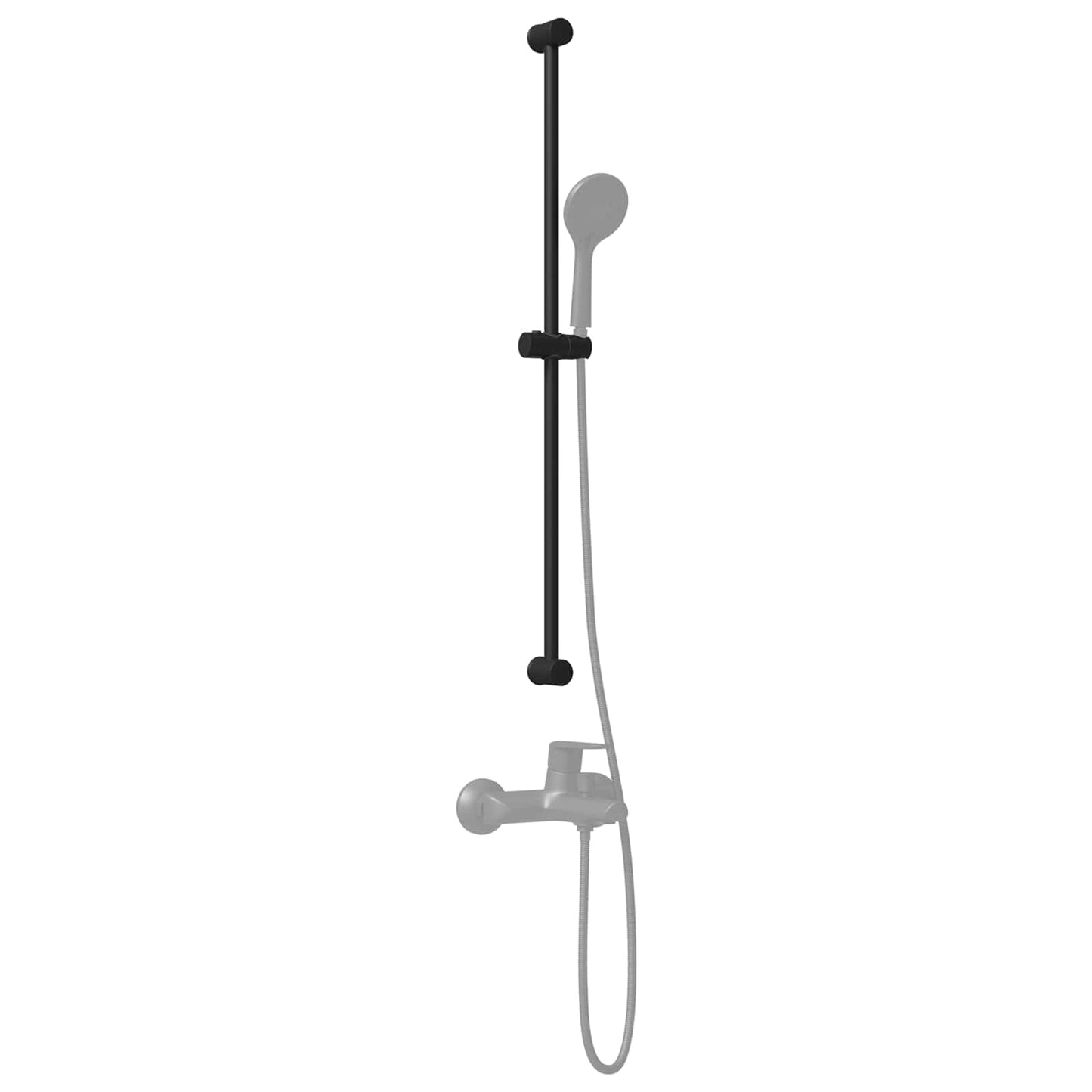 Brusehovedholder Sort 101 cm Rustfrit stål