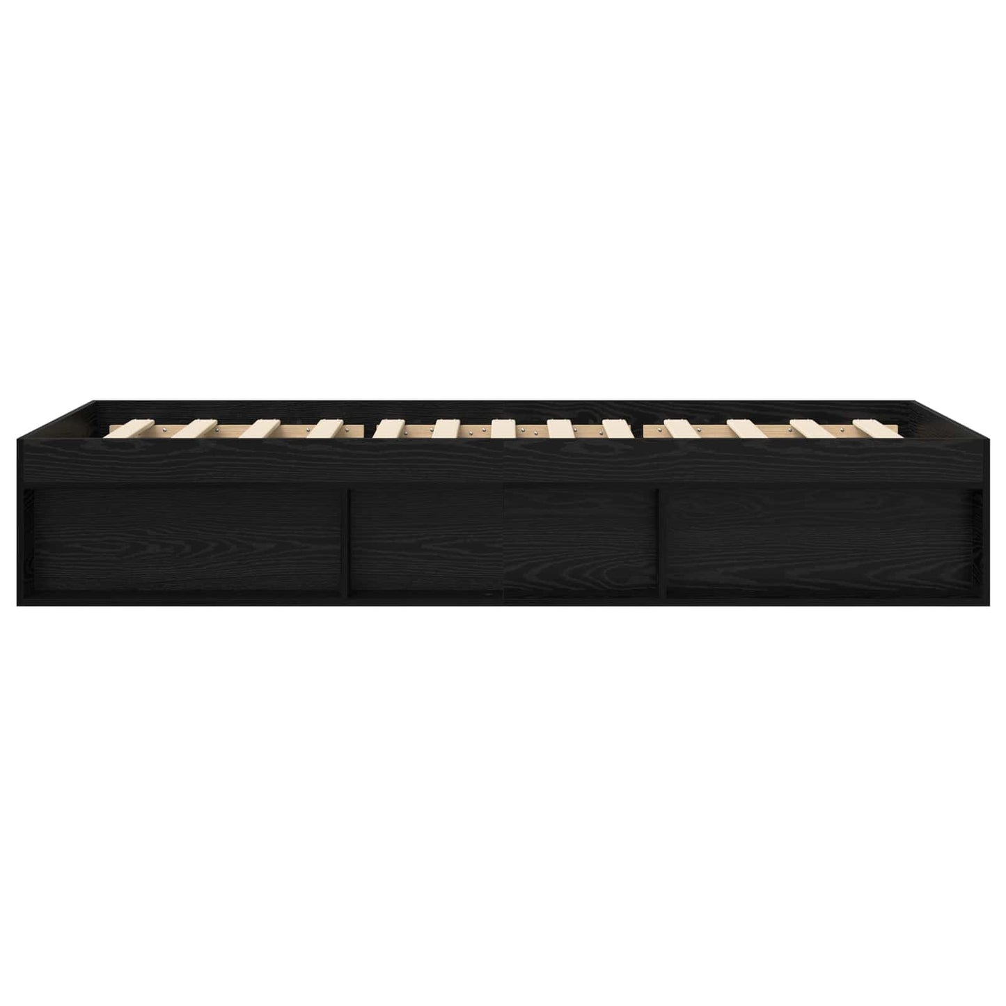 Sengestel med opbevaring Sort eg 80 x 200 cm Konstrueret træ