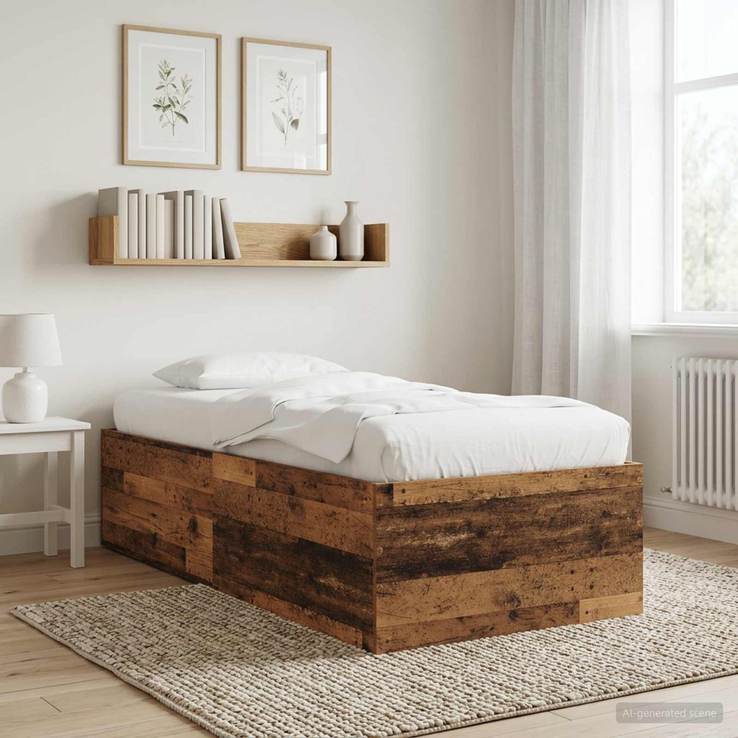 Gulvsengramme Gammelt træ 80 x 200 cm Konstrueret træ