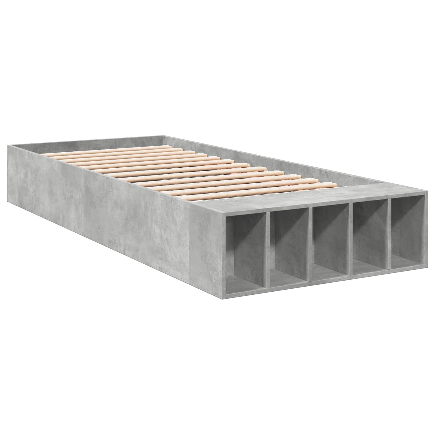 Sengestel med opbevaring Betongrå 80 x 200 cm Konstrueret træ