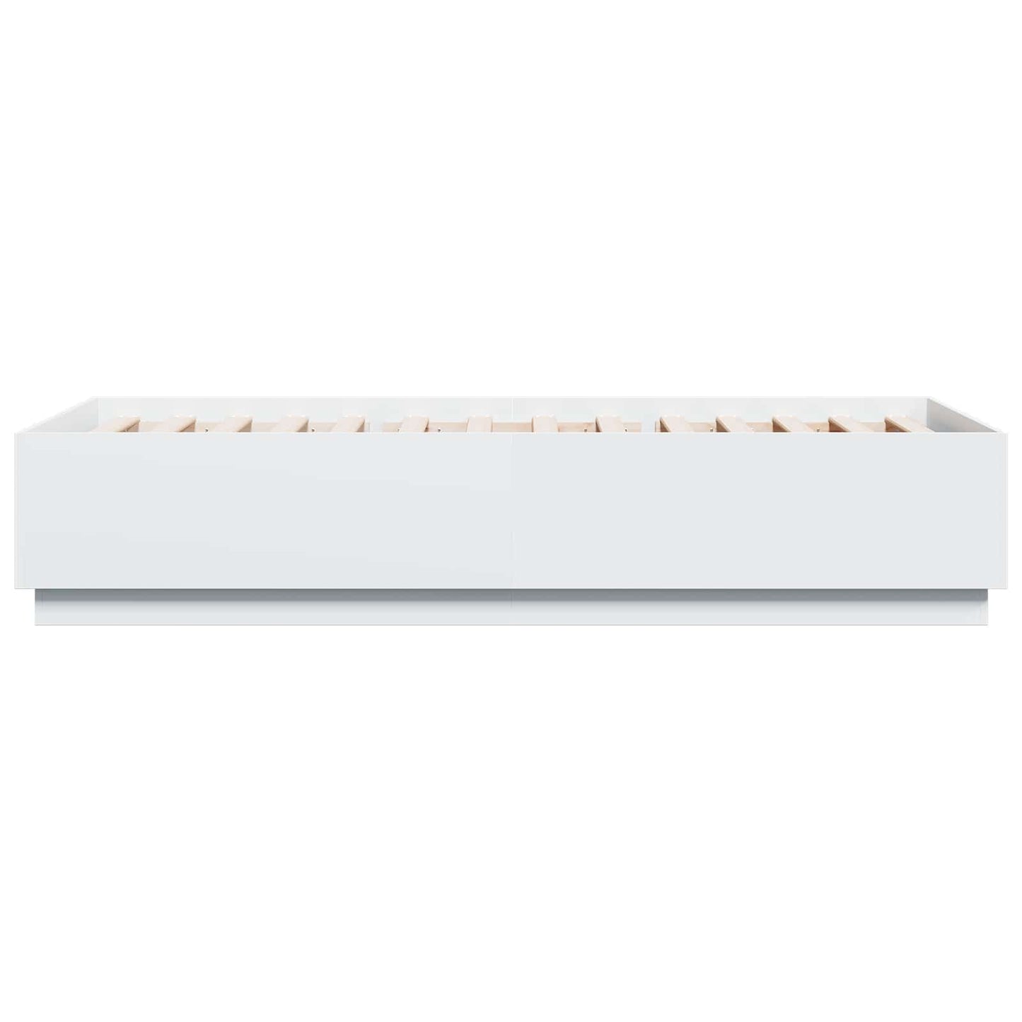 Senge ramme med LED Hvid 80 x 200 cm Konstrueret træ