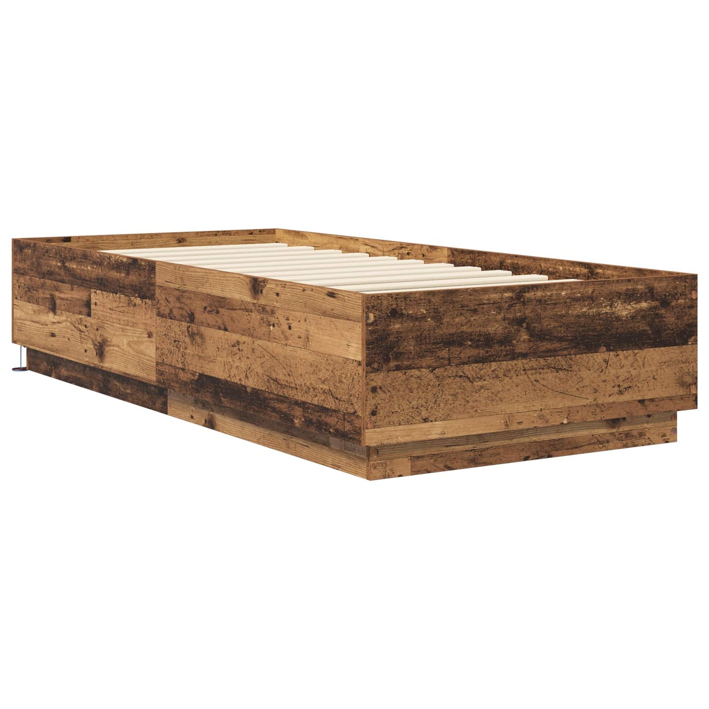 Senge ramme med LED Gammelt træ 80 x 200 cm Konstrueret træ