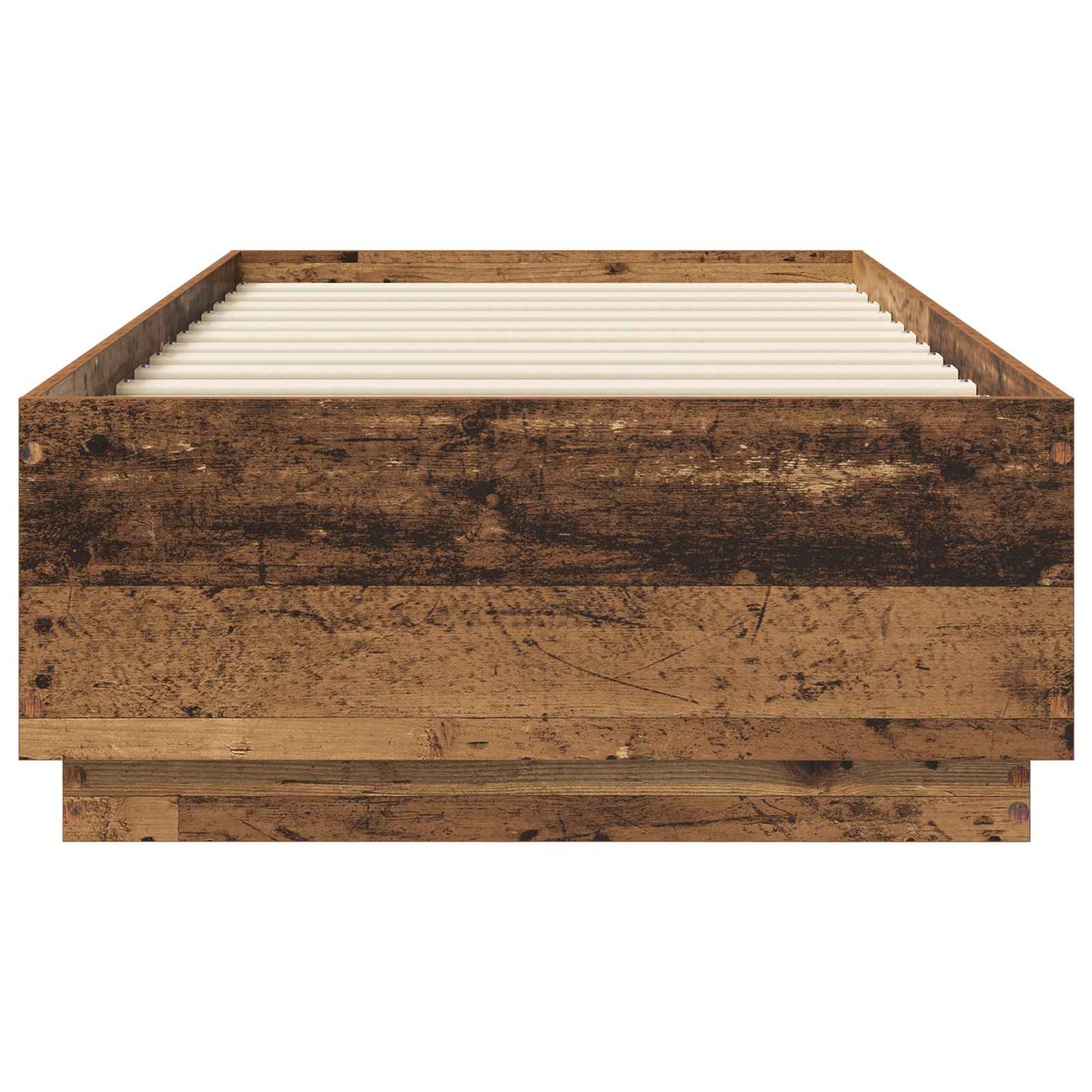 Senge ramme med LED Gammelt træ 80 x 200 cm Konstrueret træ