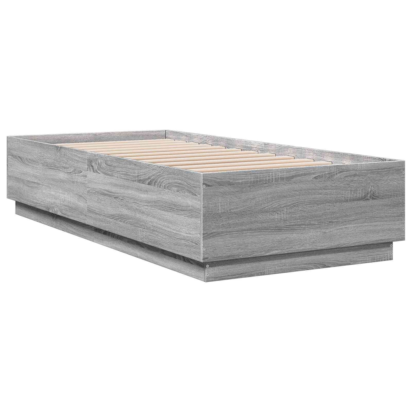 Senge ramme med LED Grå Sonoma 80 x 200 cm Konstrueret træ