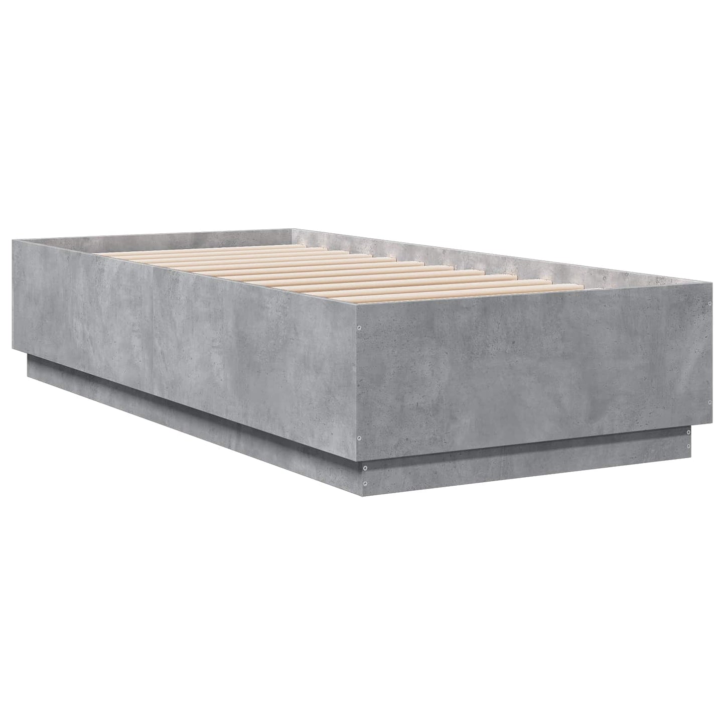 Senge ramme med LED Betongrå 80 x 200 cm Konstrueret træ