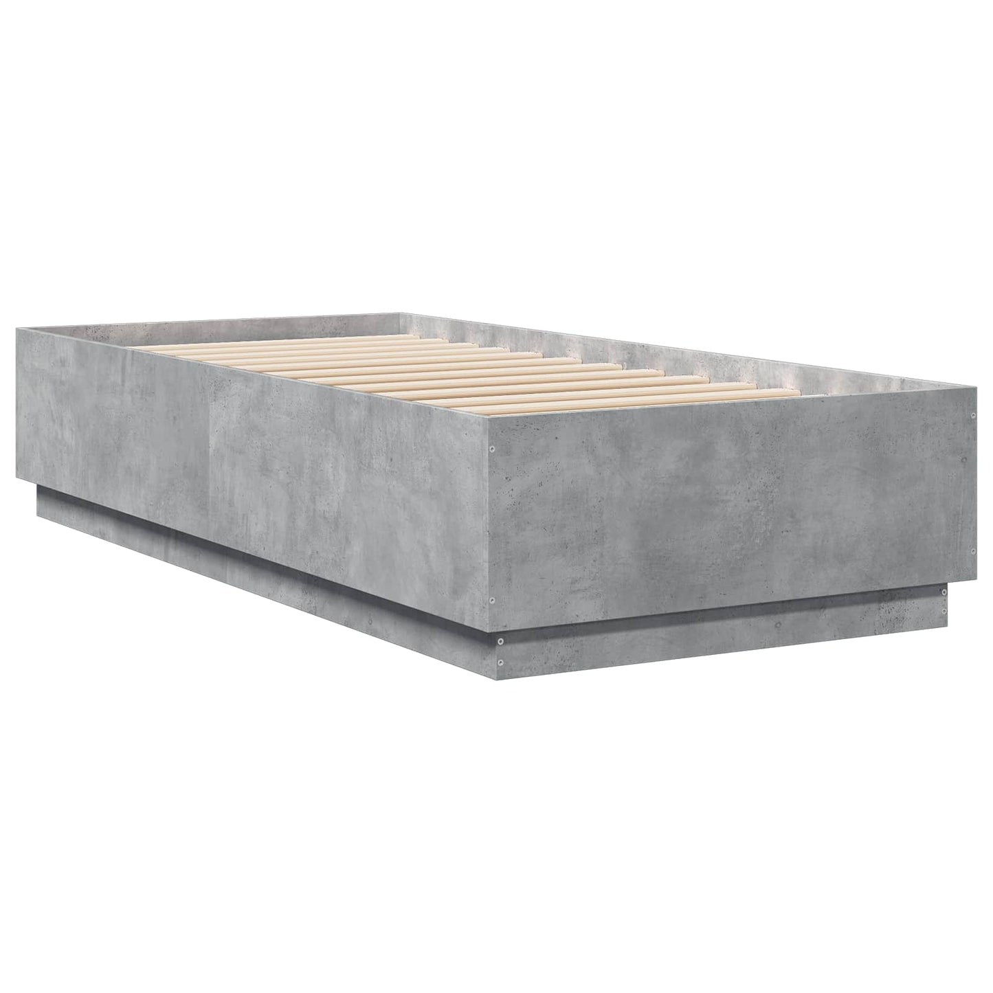 Senge ramme med LED Betongrå 80 x 200 cm Konstrueret træ