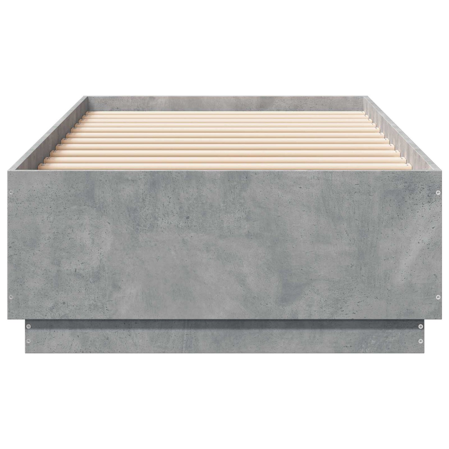 Senge ramme med LED Betongrå 80 x 200 cm Konstrueret træ