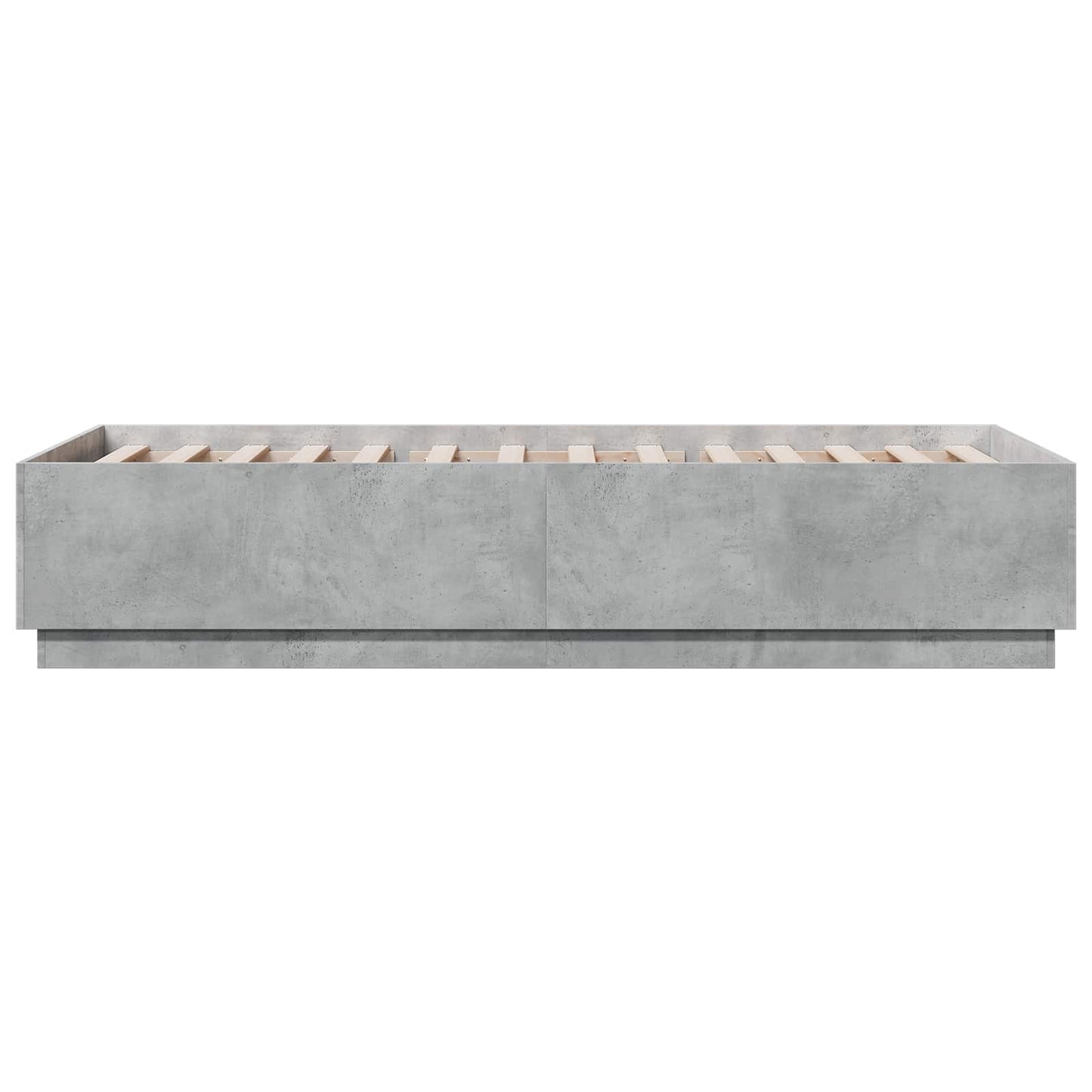 Senge ramme med LED Betongrå 80 x 200 cm Konstrueret træ