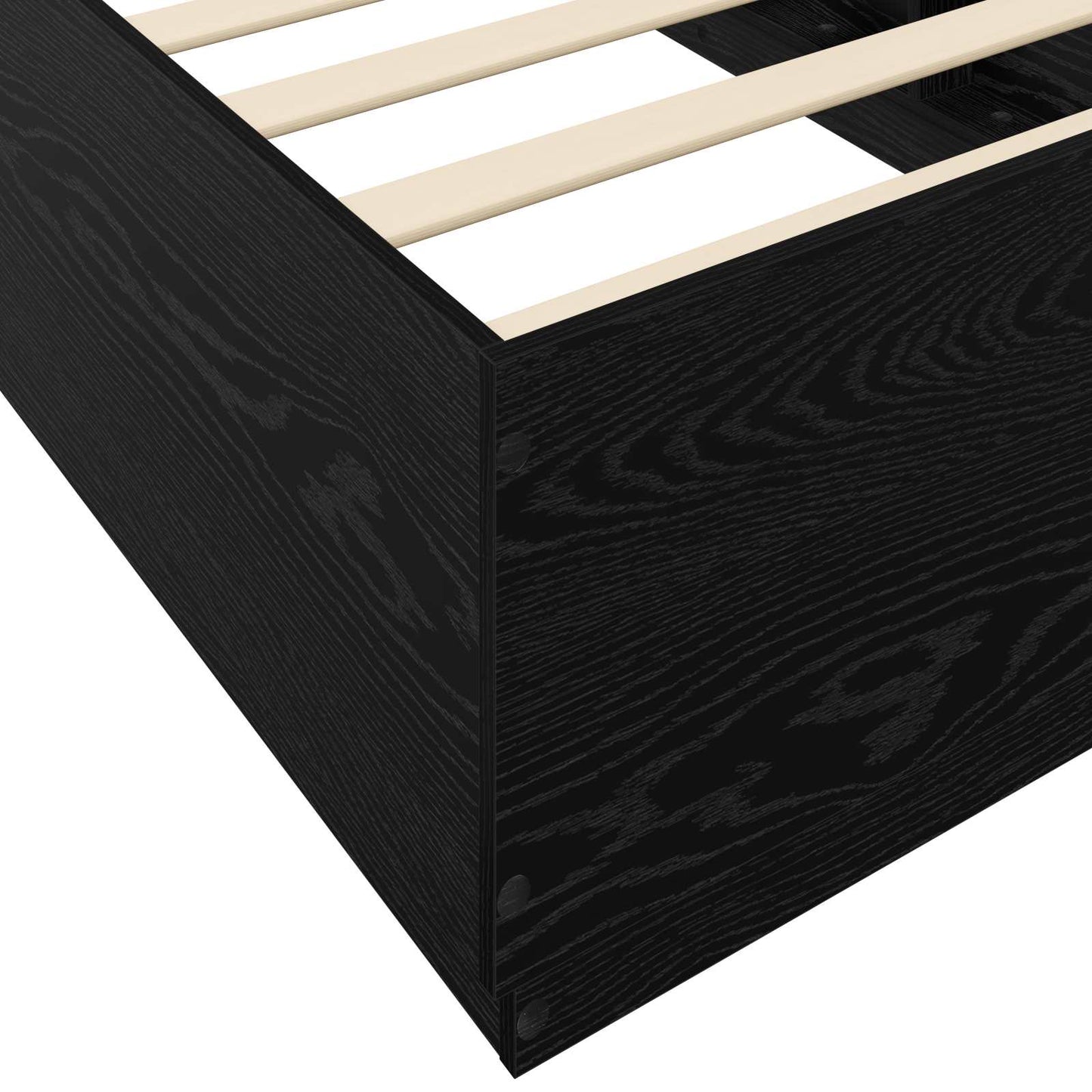 Senge ramme med LED Sort eg 80 x 200 cm Konstrueret træ