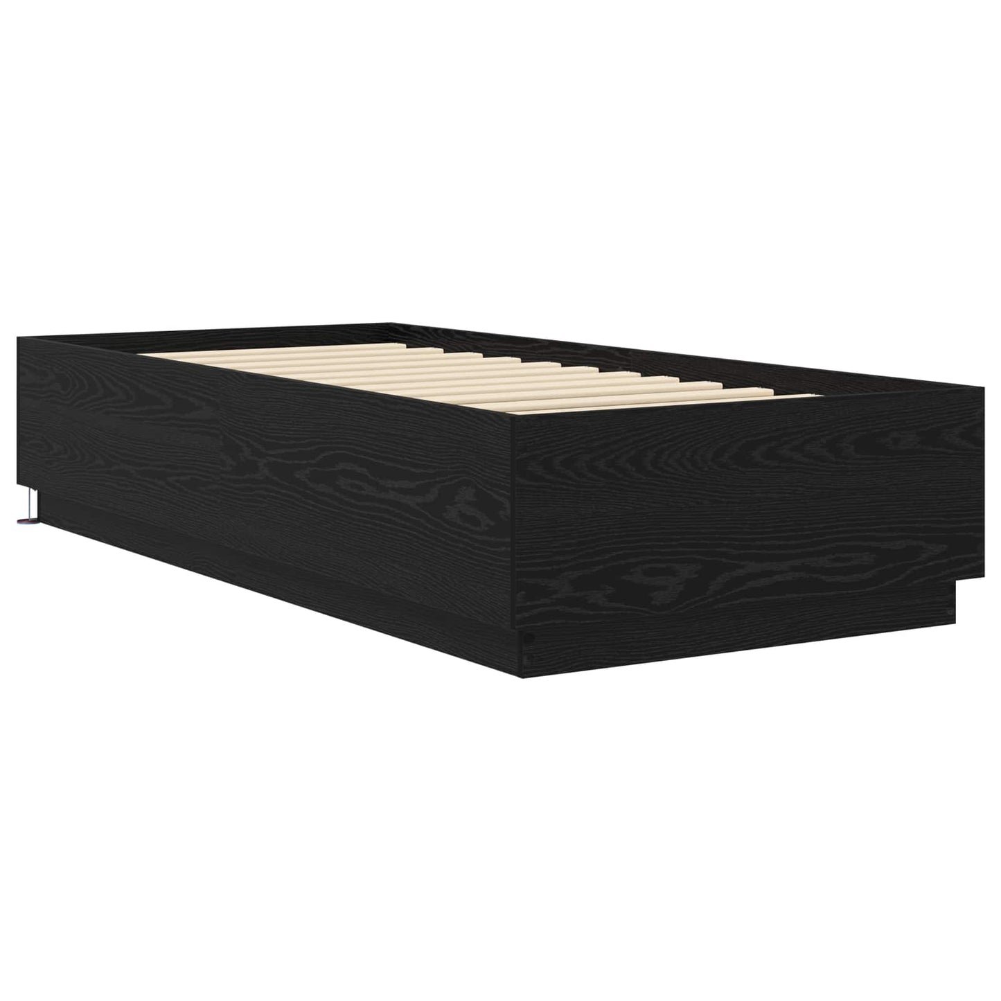 Senge ramme med LED Sort eg 80 x 200 cm Konstrueret træ