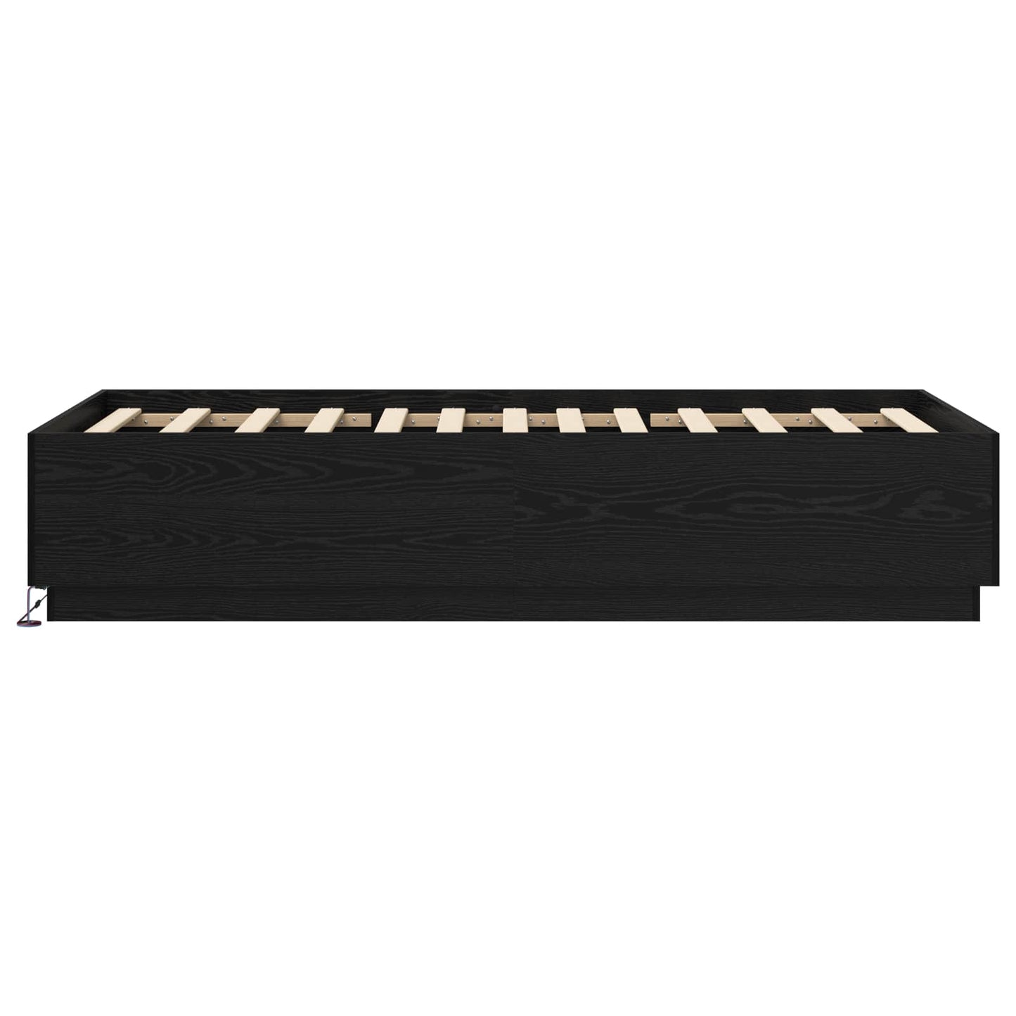 Senge ramme med LED Sort eg 80 x 200 cm Konstrueret træ