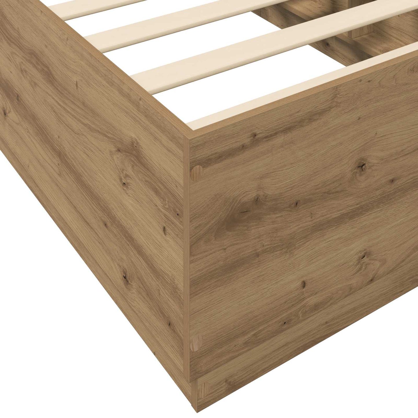 Senge ramme med LED Artisan-eg 80 x 200 cm Konstrueret træ