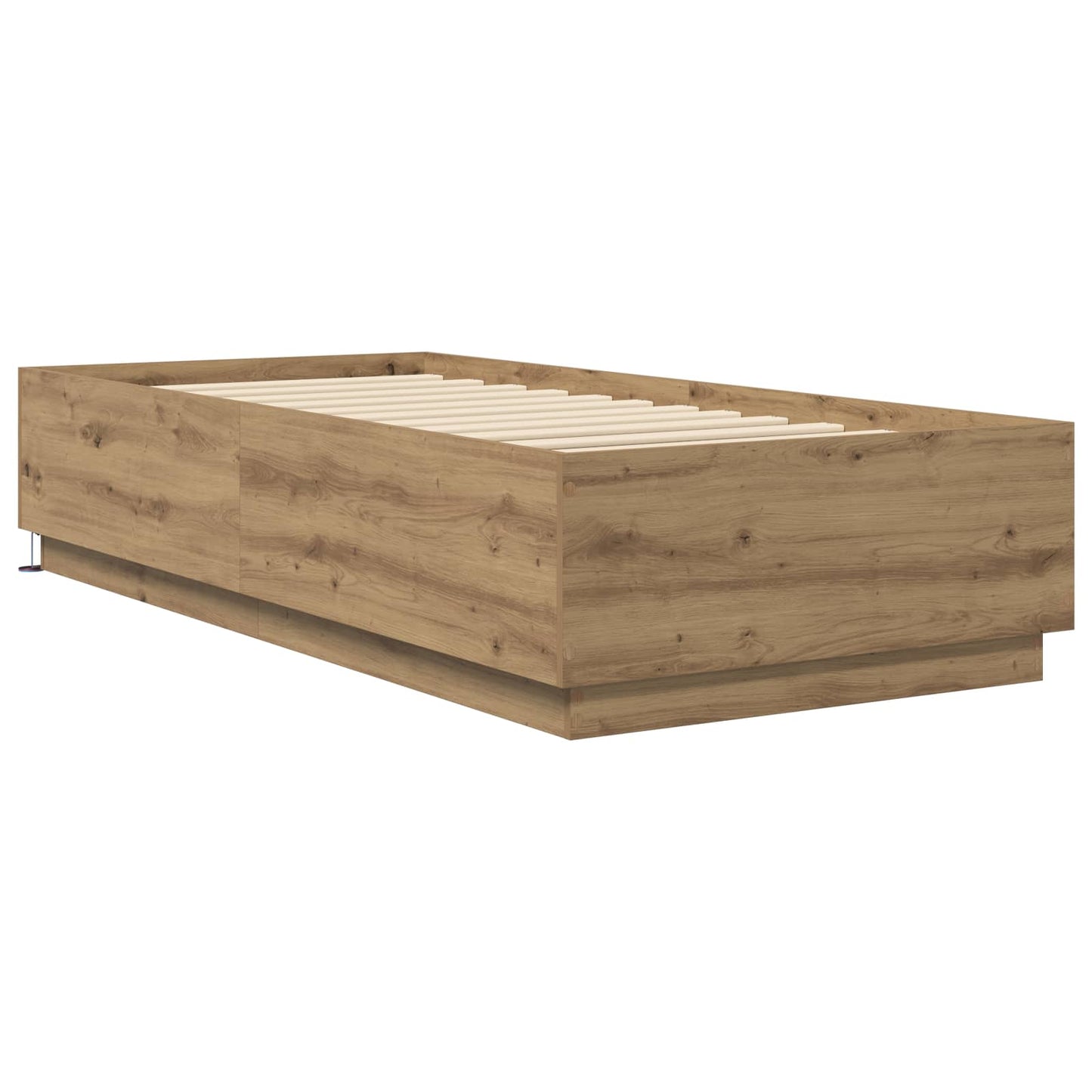 Senge ramme med LED Artisan-eg 80 x 200 cm Konstrueret træ