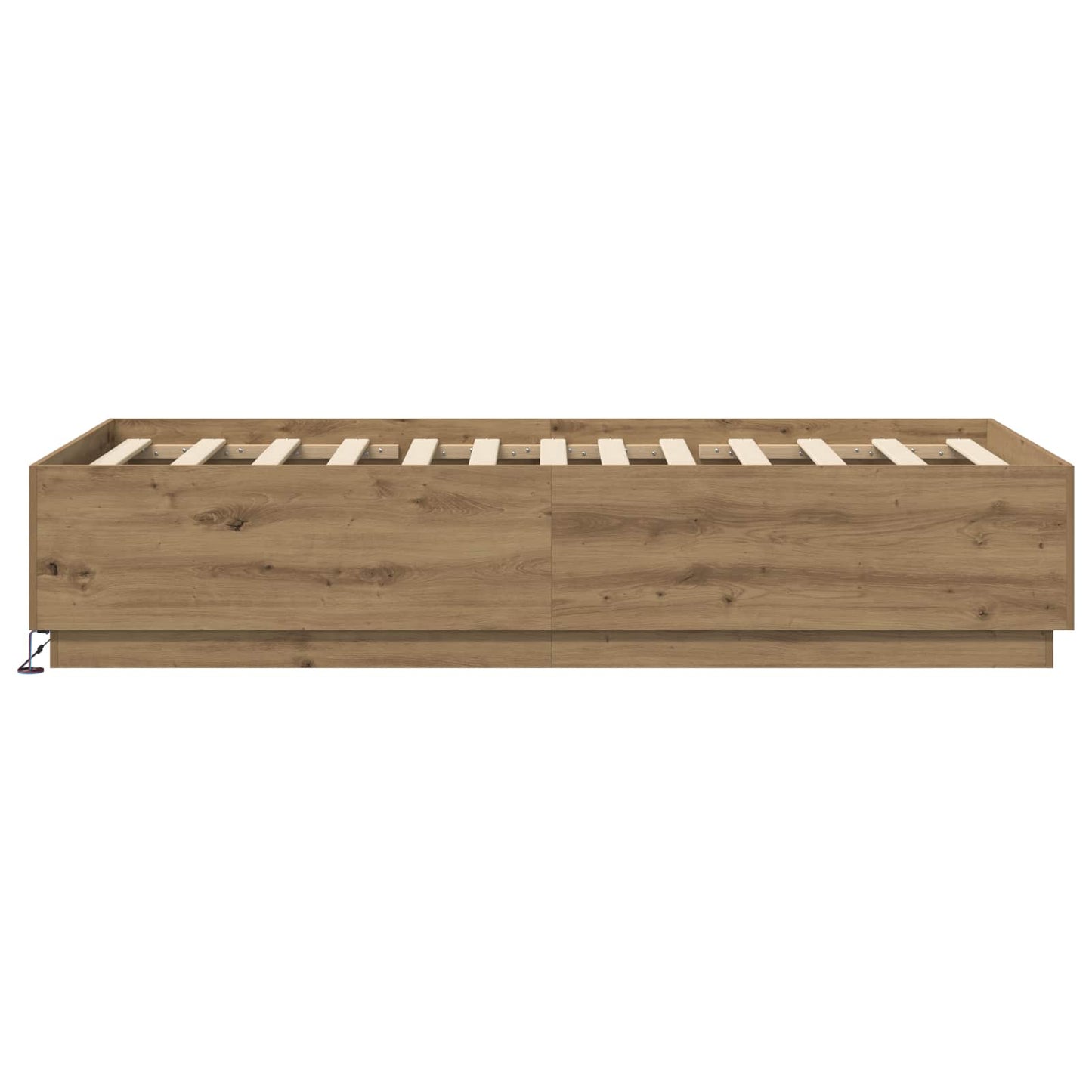 Senge ramme med LED Artisan-eg 80 x 200 cm Konstrueret træ