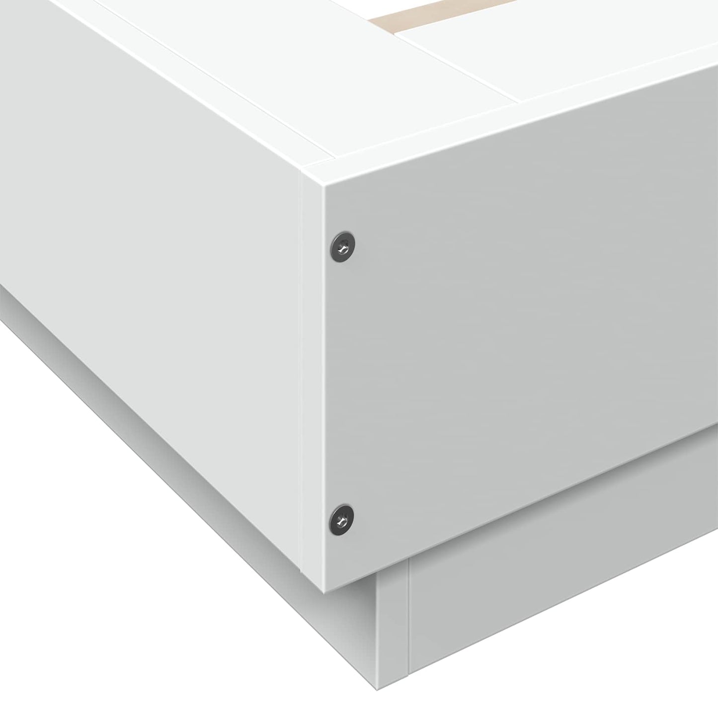 Senge ramme med LED Hvid 80 x 200 cm Konstrueret træ