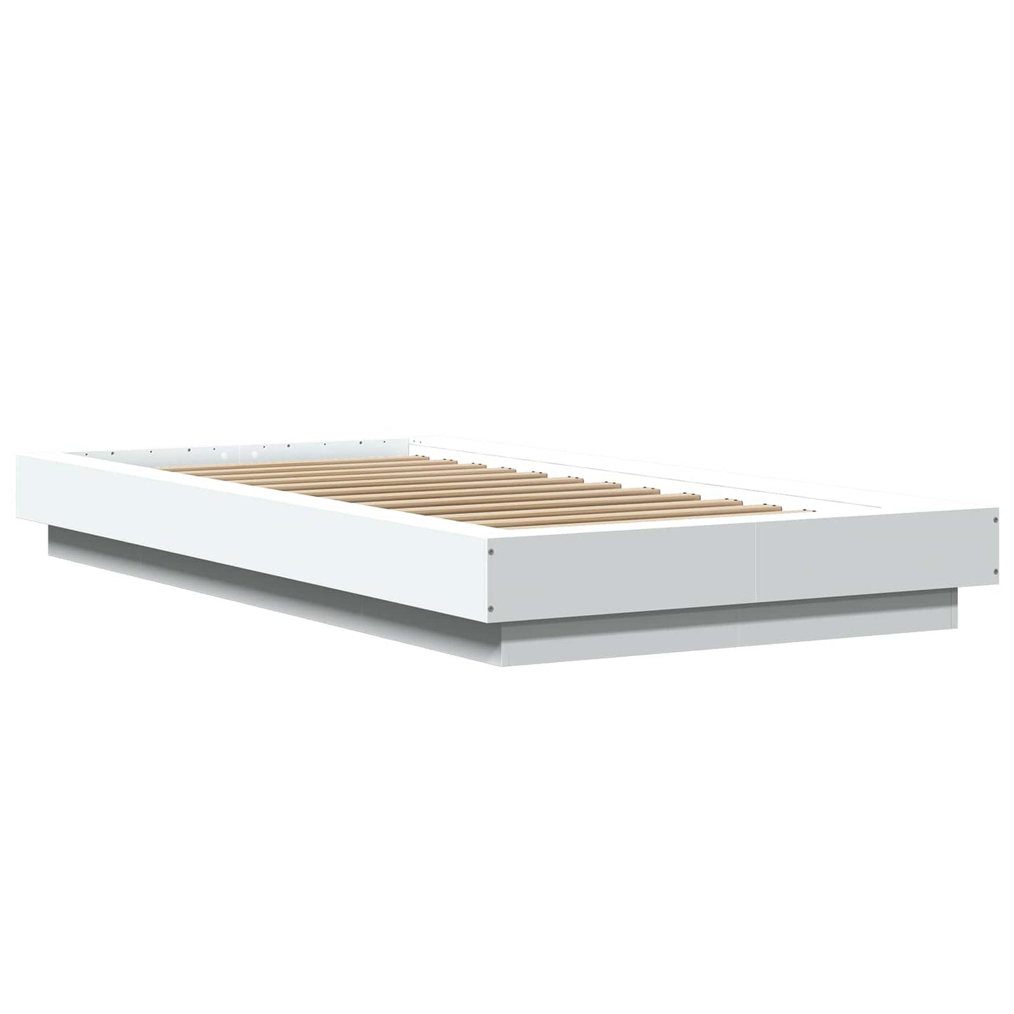 Senge ramme med LED Hvid 80 x 200 cm Konstrueret træ