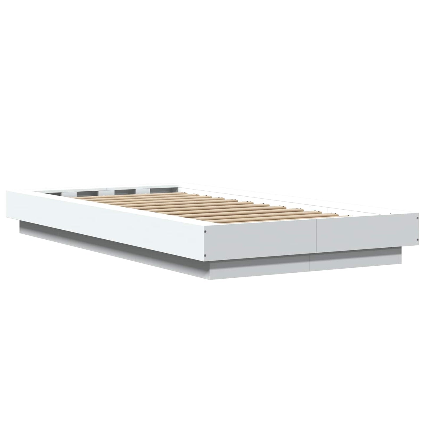 Senge ramme med LED Hvid 80 x 200 cm Konstrueret træ