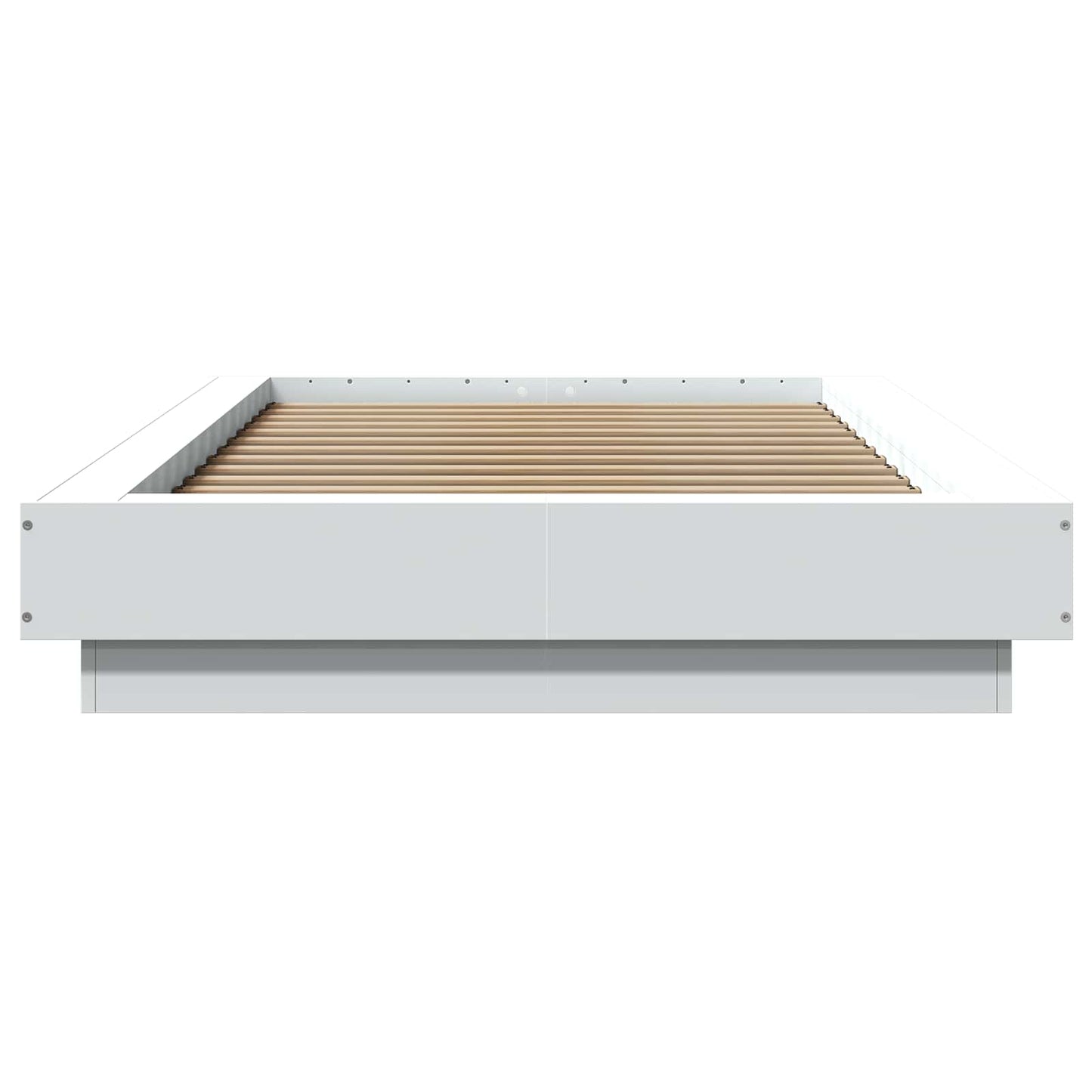 Senge ramme med LED Hvid 80 x 200 cm Konstrueret træ