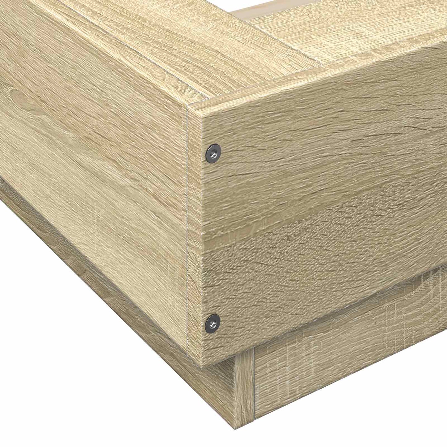 Senge ramme med LED Sonoma-eg 80 x 200 cm Konstrueret træ