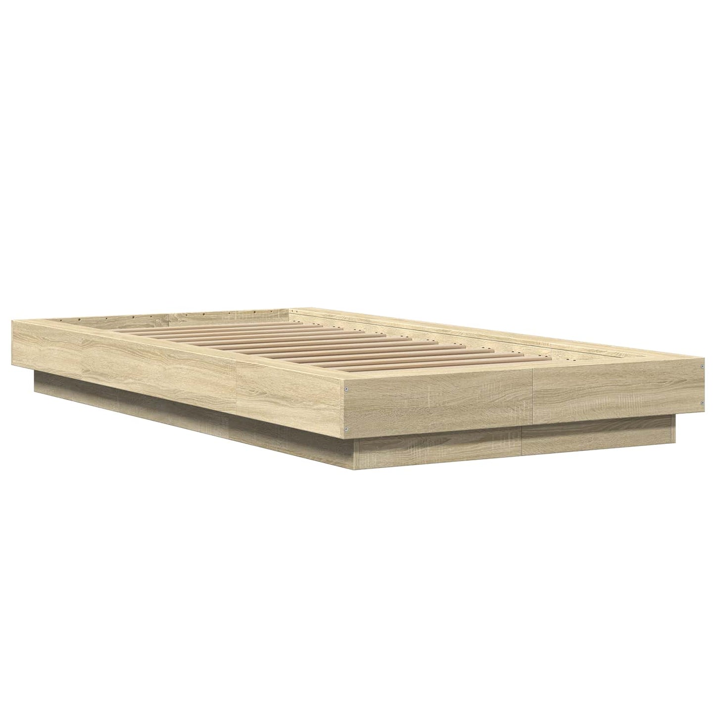 Senge ramme med LED Sonoma-eg 80 x 200 cm Konstrueret træ