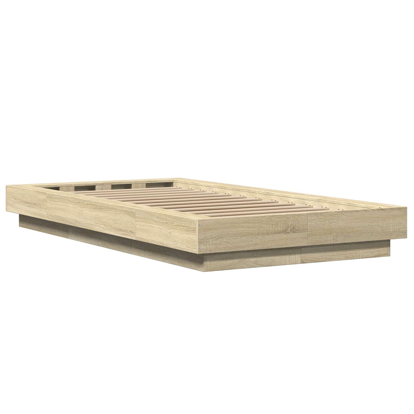 Senge ramme med LED Sonoma-eg 80 x 200 cm Konstrueret træ