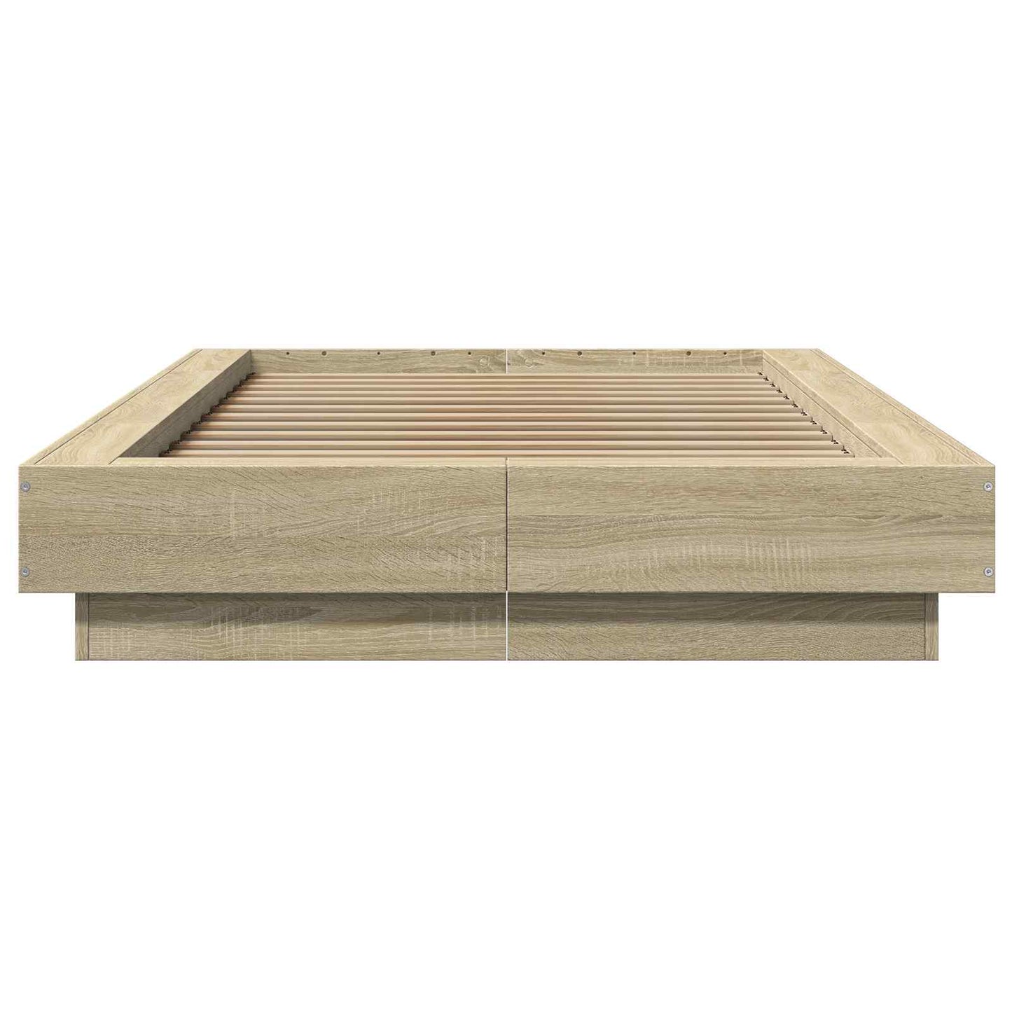 Senge ramme med LED Sonoma-eg 80 x 200 cm Konstrueret træ