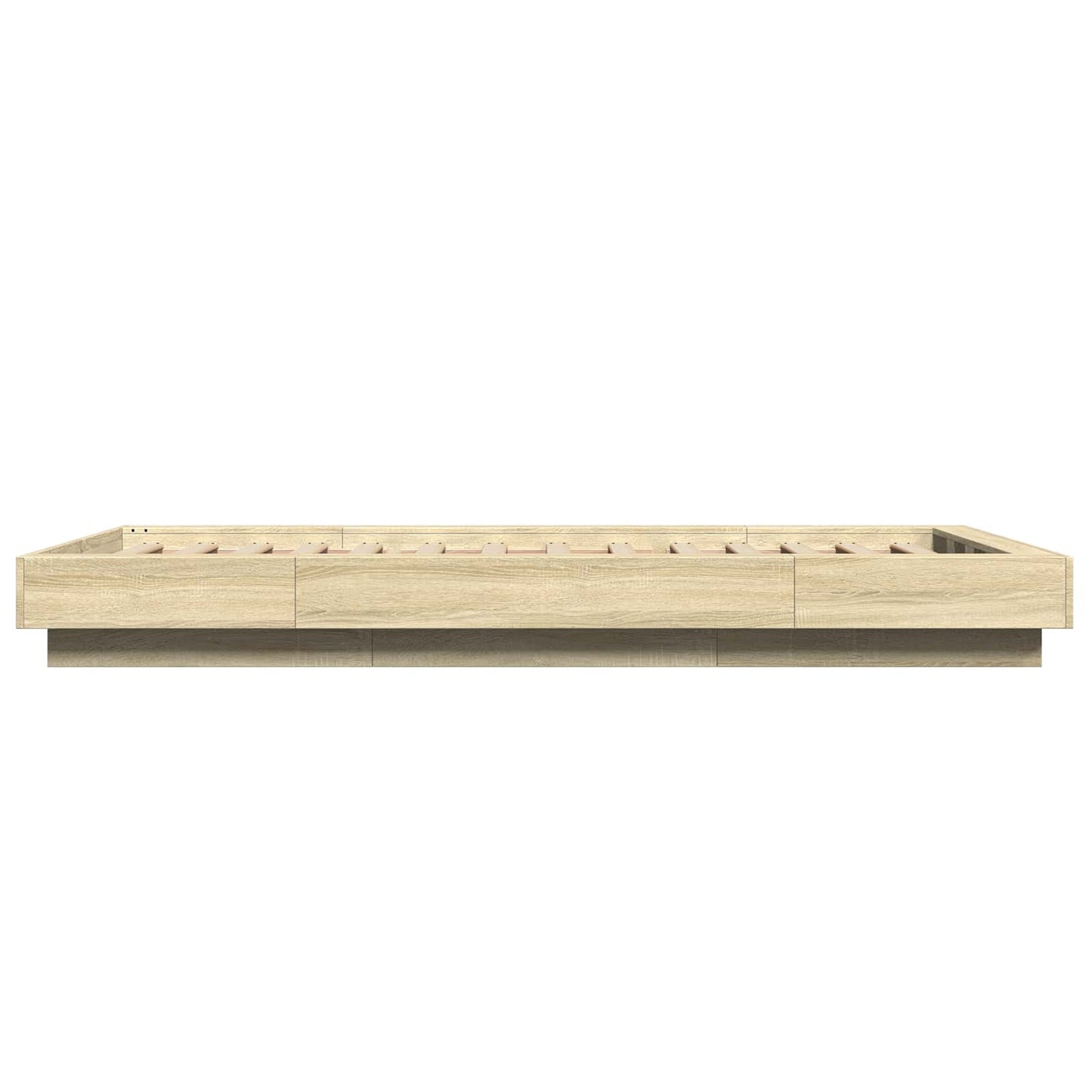 Senge ramme med LED Sonoma-eg 80 x 200 cm Konstrueret træ