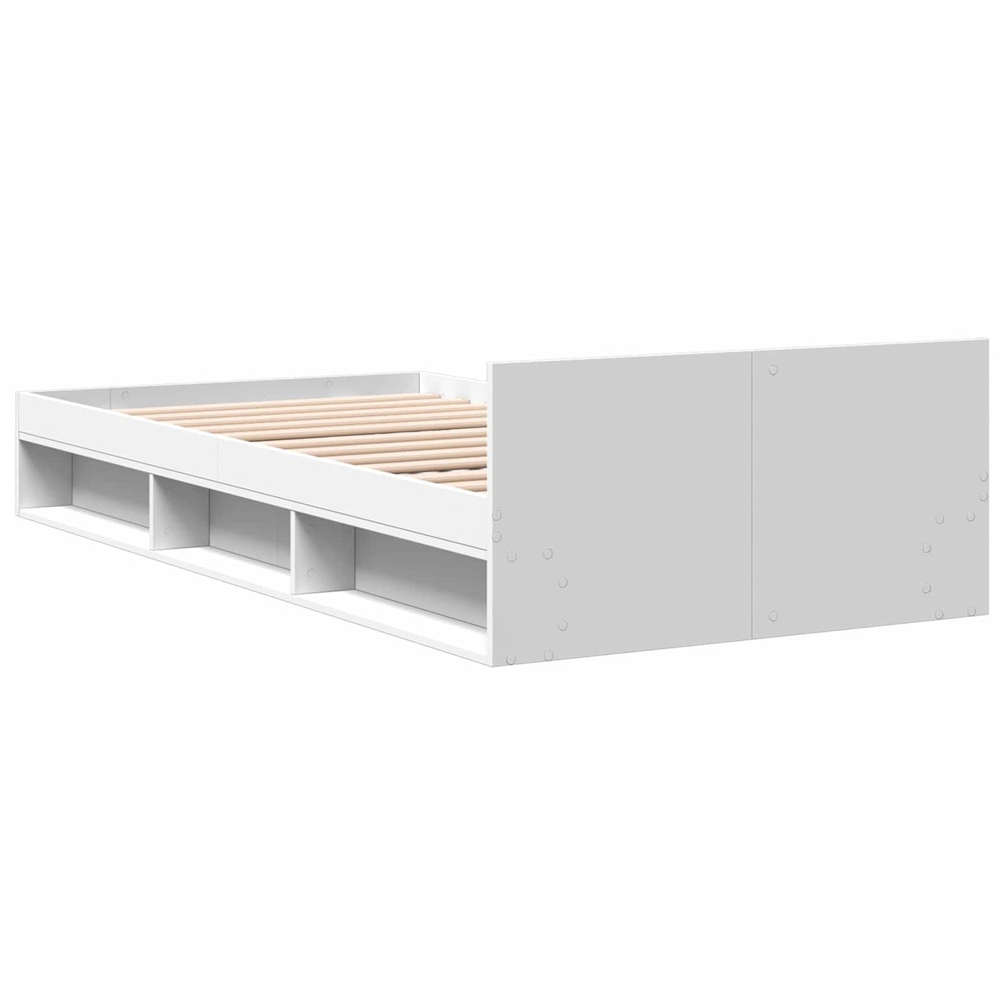 Sengestel med opbevaring Hvid 80 x 200 cm Konstrueret træ