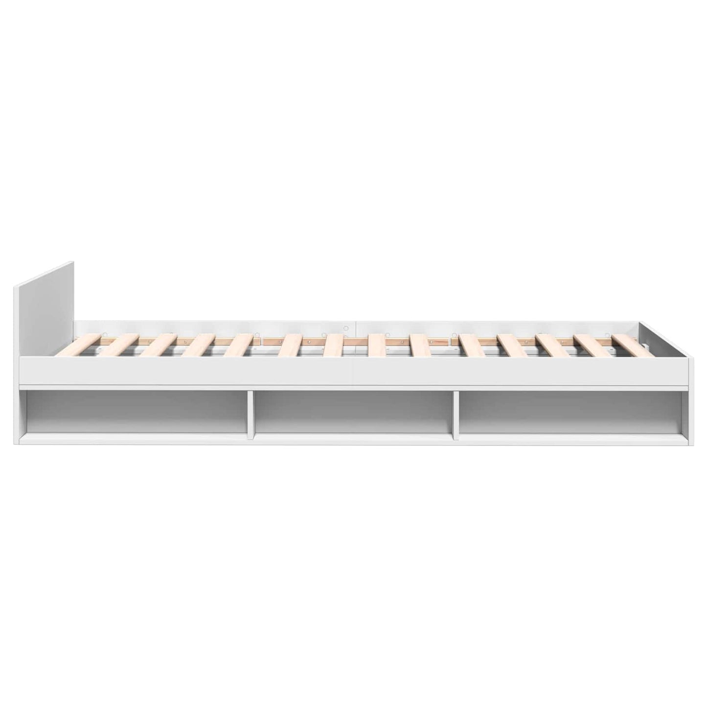 Sengestel med opbevaring Hvid 80 x 200 cm Konstrueret træ