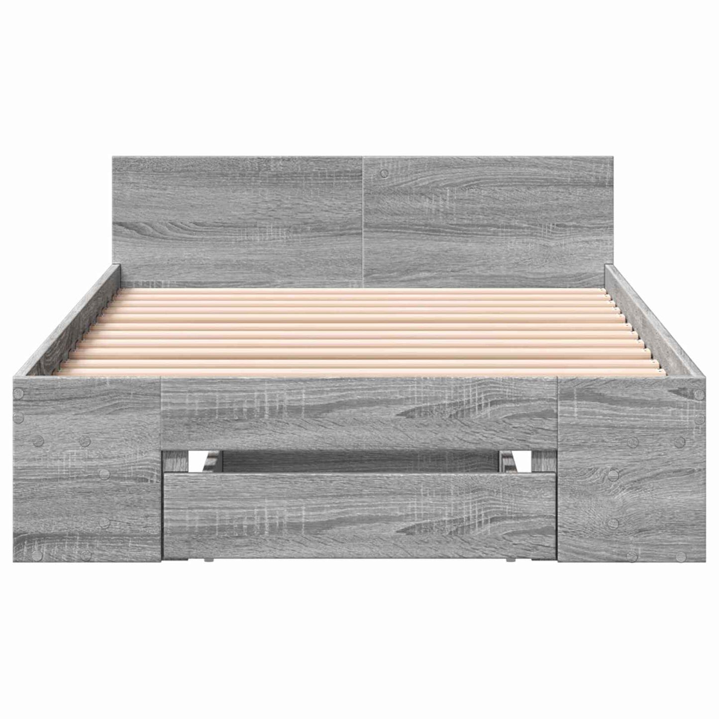 Sengestel med opbevaring Grå Sonoma 80 x 200 cm Konstrueret træ