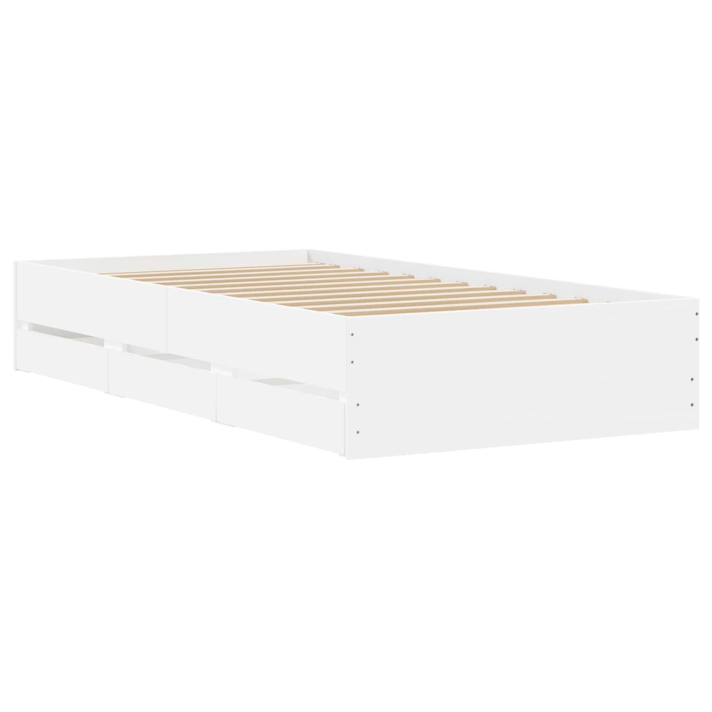 Sengestel med opbevaring Hvid 80 x 200 cm Konstrueret træ
