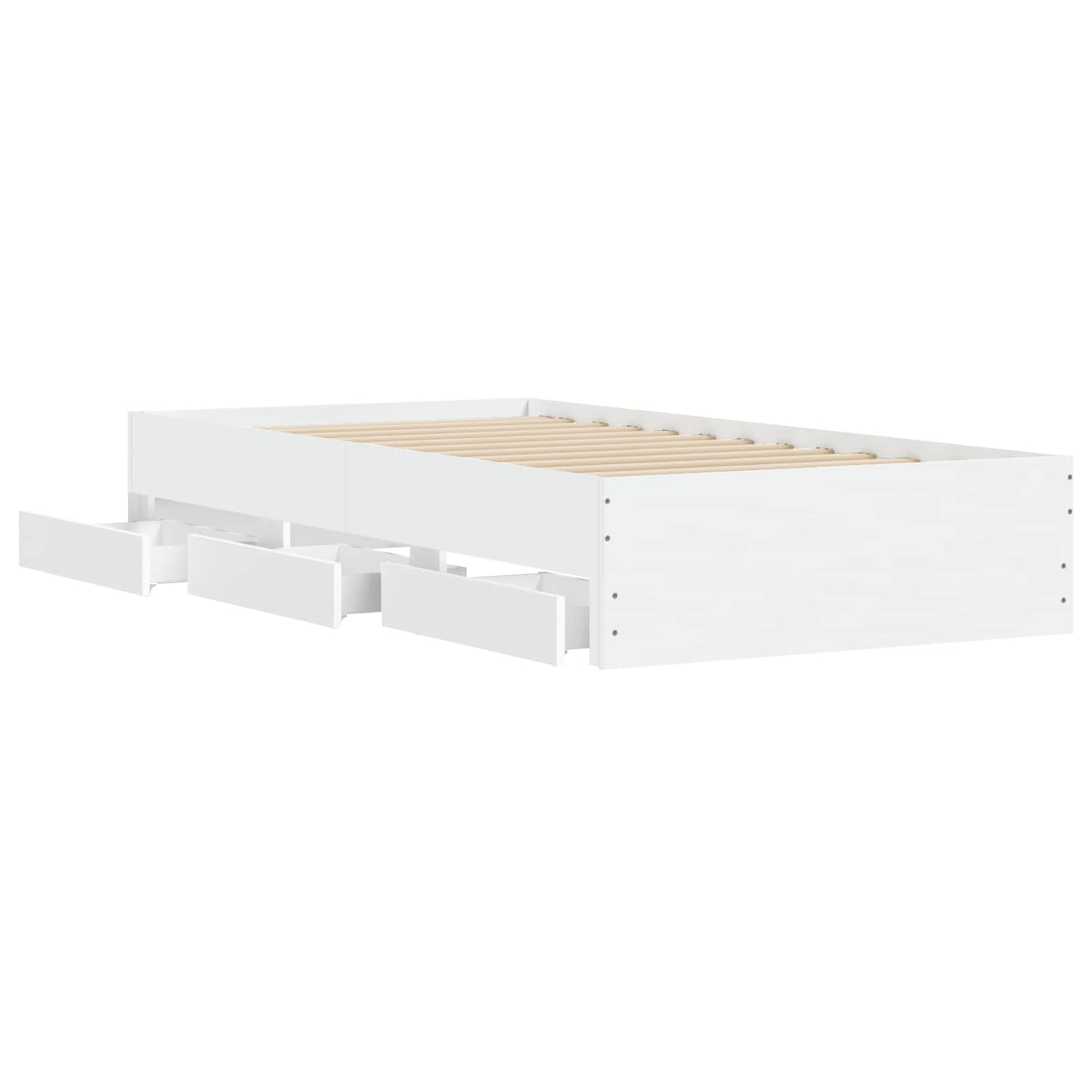 Sengestel med opbevaring Hvid 80 x 200 cm Konstrueret træ