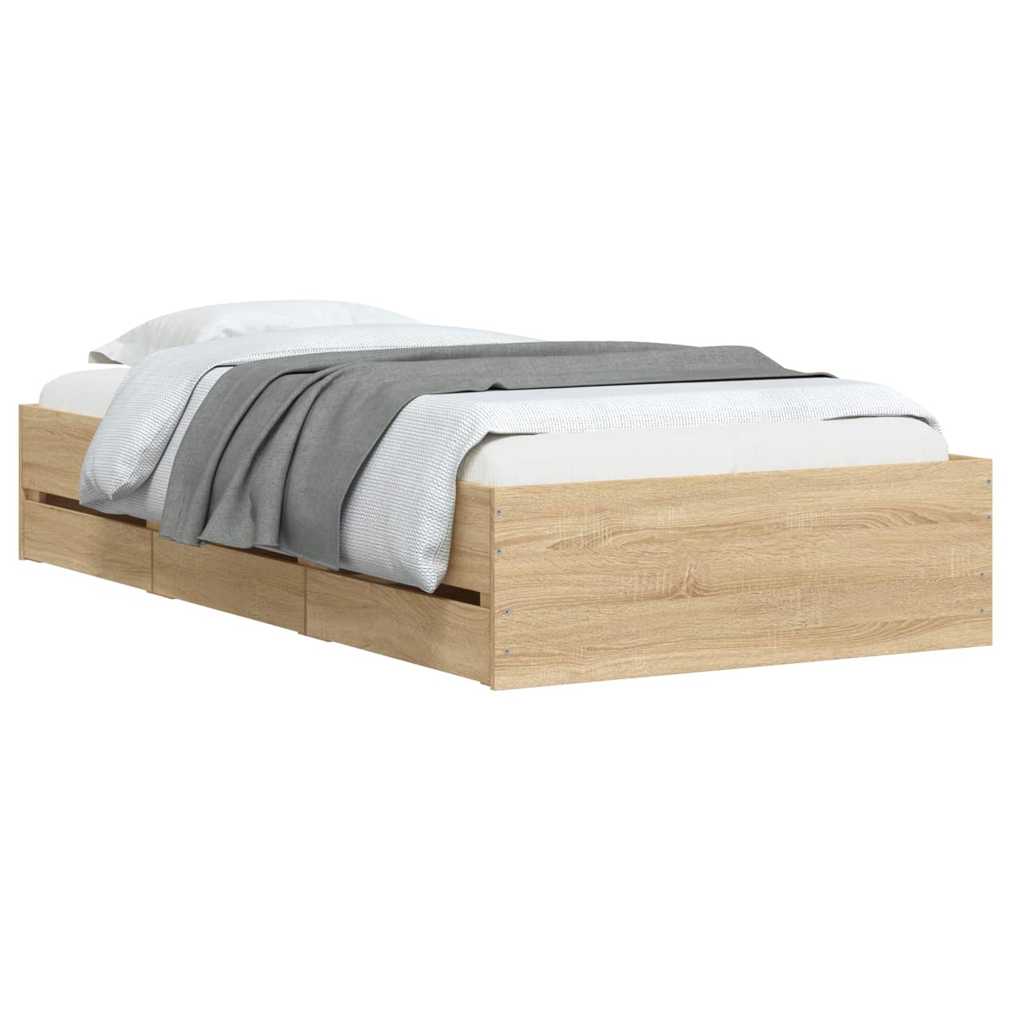 Sengestel med opbevaring Sonoma-eg 80 x 200 cm Konstrueret træ