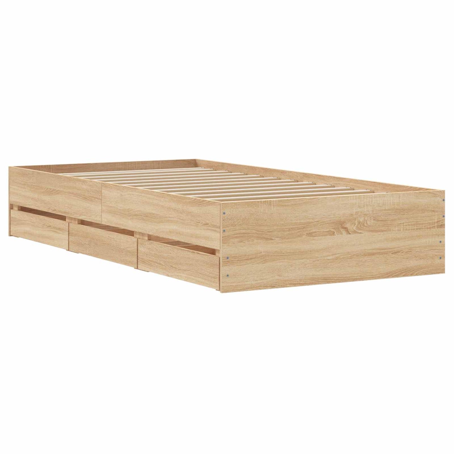 Sengestel med opbevaring Sonoma-eg 80 x 200 cm Konstrueret træ