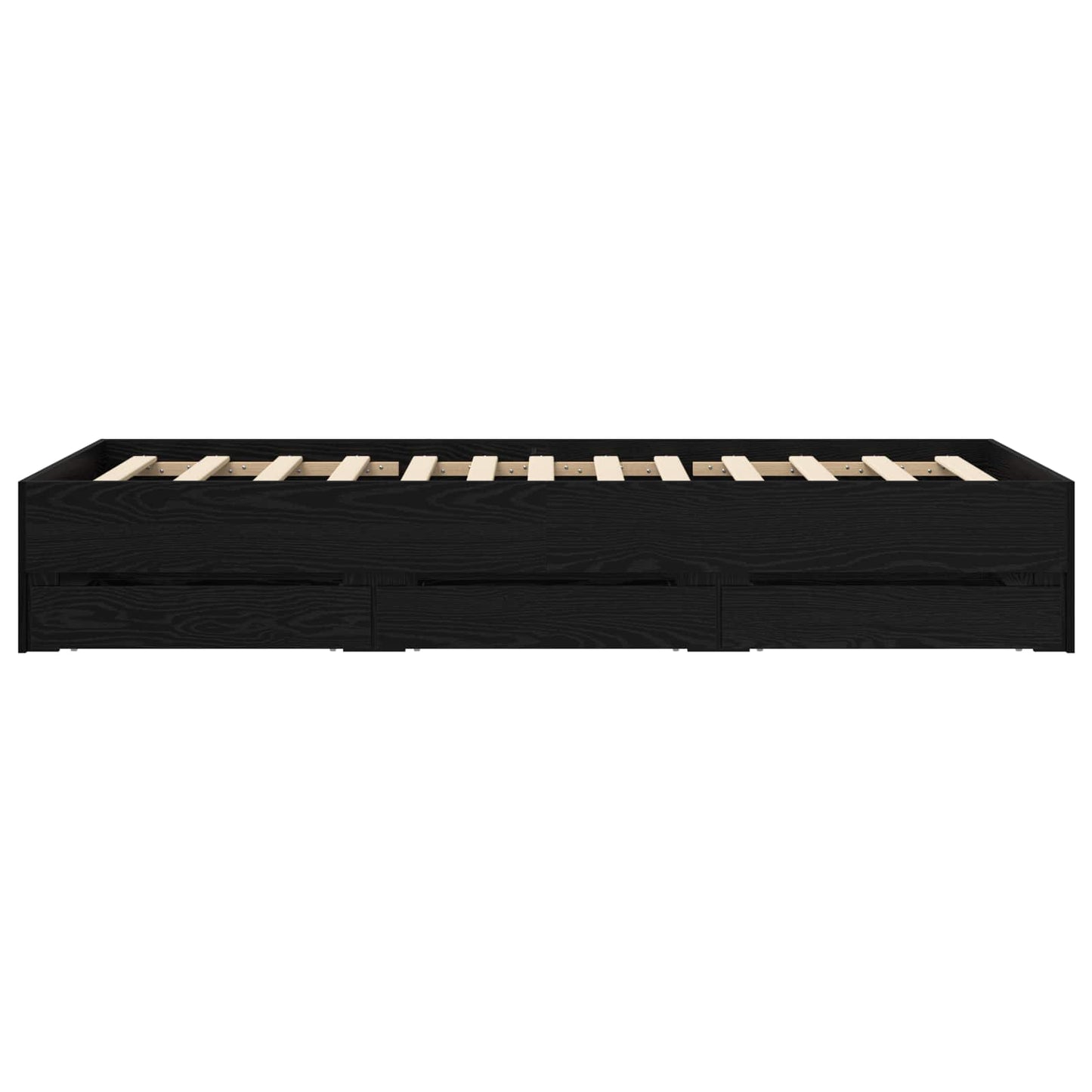 Sengestel med opbevaring Sort eg 80 x 200 cm Konstrueret træ