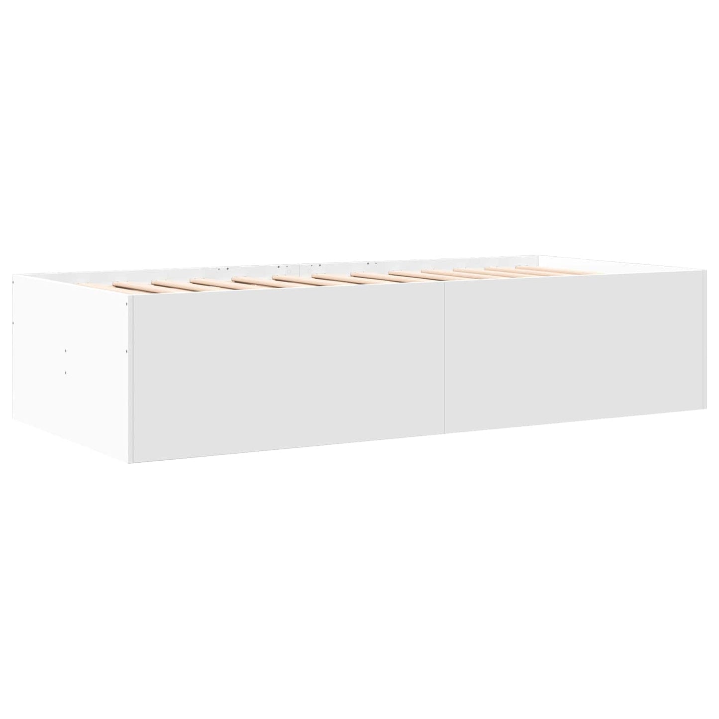 Sengestel med opbevaring Hvid 80 x 200 cm Konstrueret træ