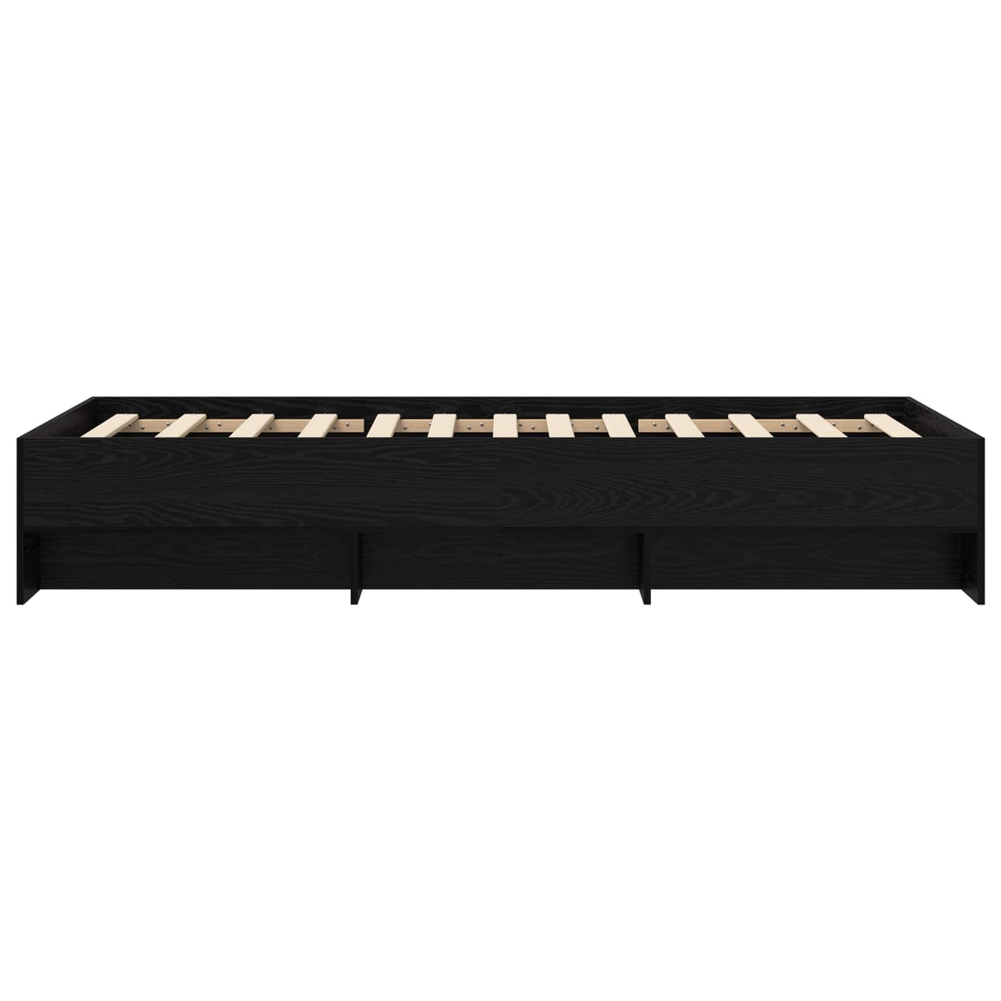 Sengestel med hylde Sort eg 80 x 200 cm Konstrueret træ