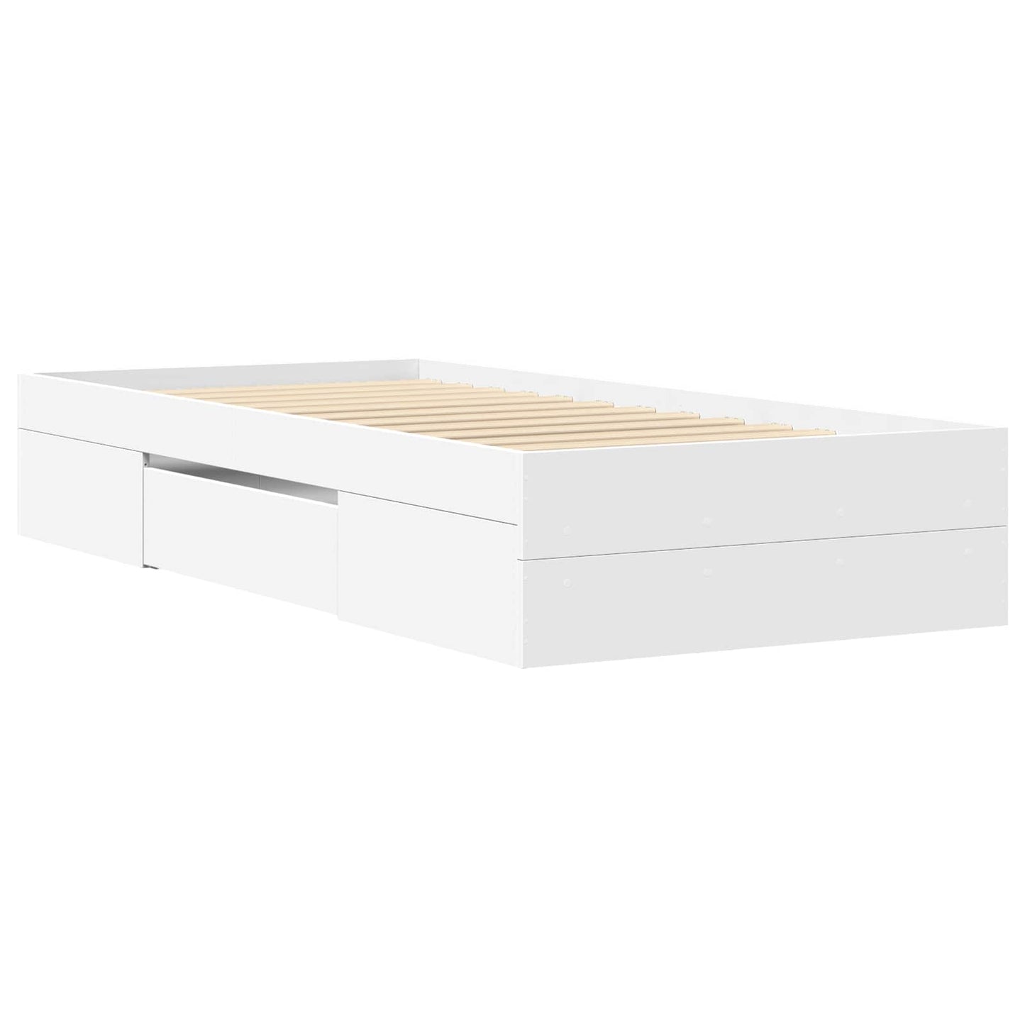 Sengestel med opbevaring Hvid 80 x 200 cm Konstrueret træ