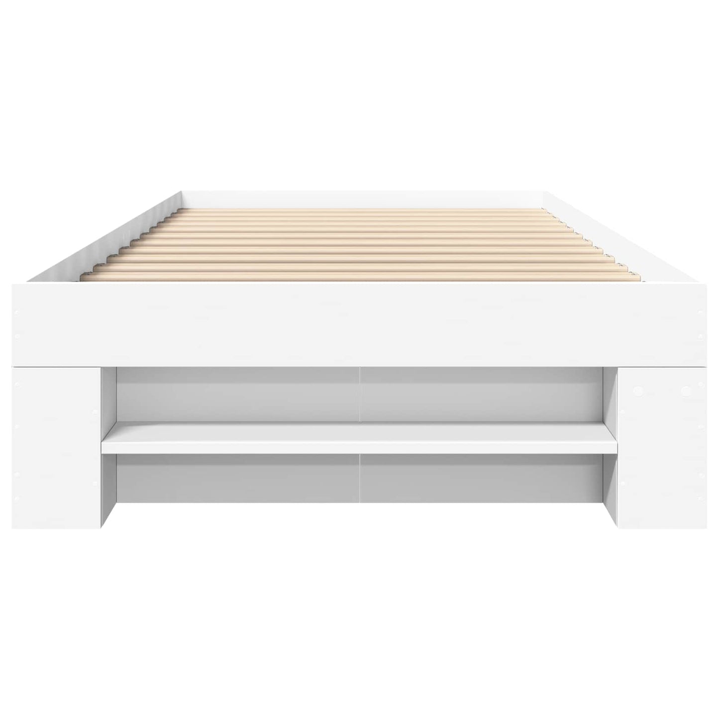 Sengestel med opbevaring Hvid 80 x 200 cm Konstrueret træ