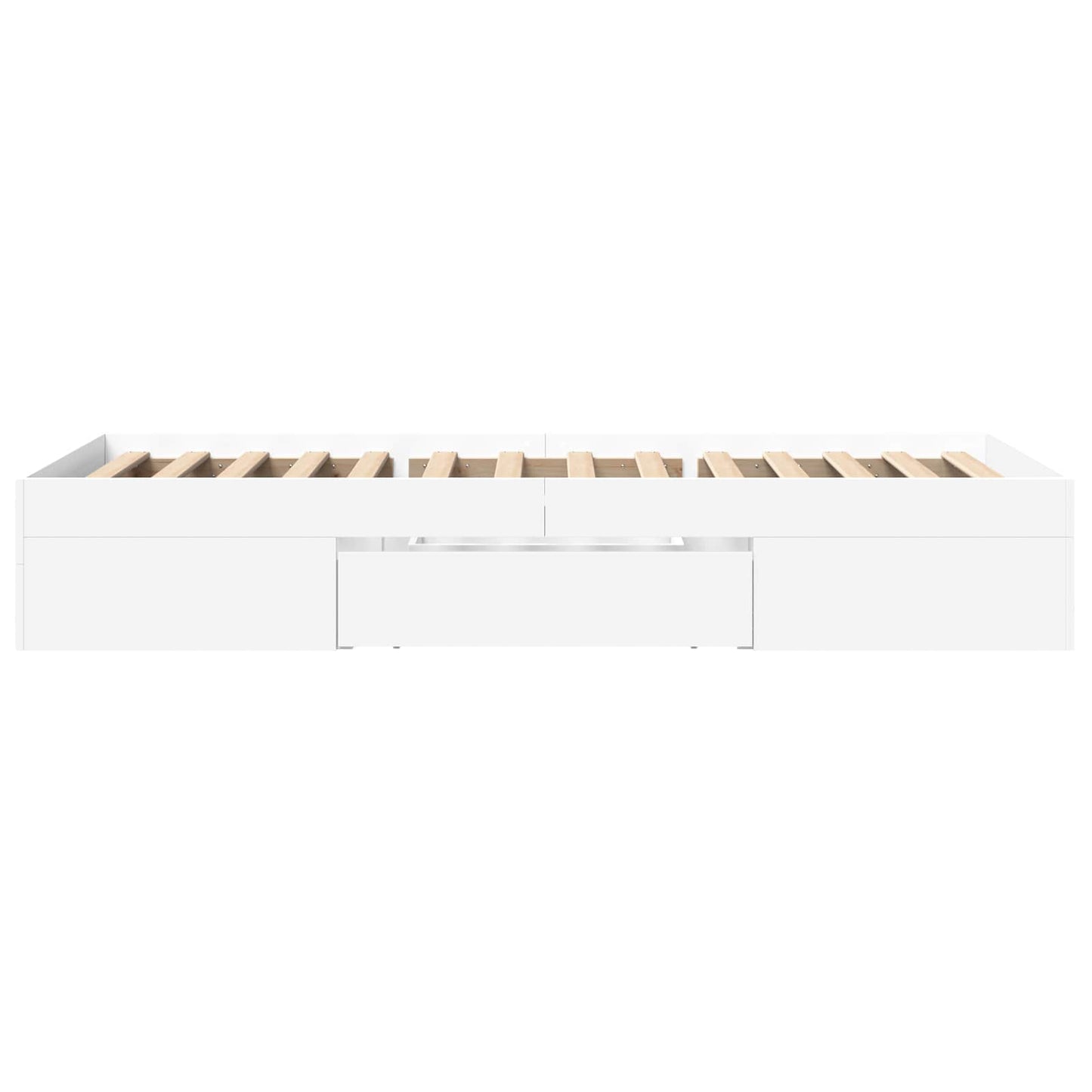 Sengestel med opbevaring Hvid 80 x 200 cm Konstrueret træ
