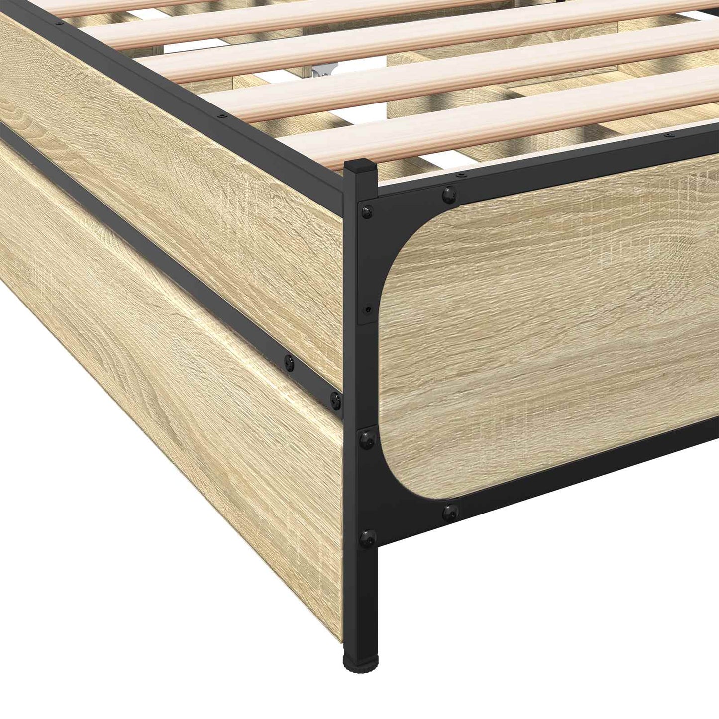 Sengestel med hovedgærde Sonoma-eg 80 x 200 cm Konstrueret træ