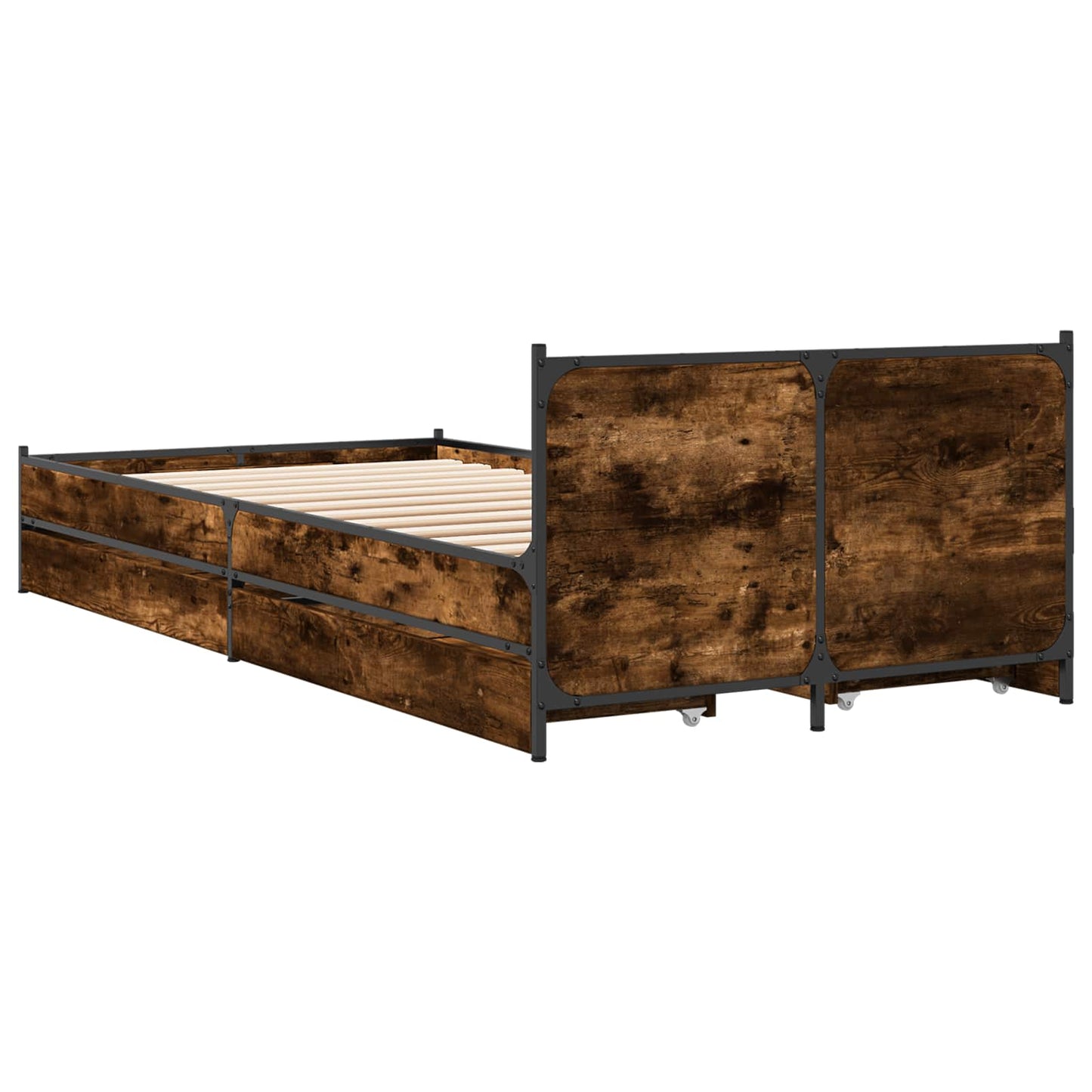 Sengestel med hovedgærde Røget eg 80 x 200 cm Konstrueret træ