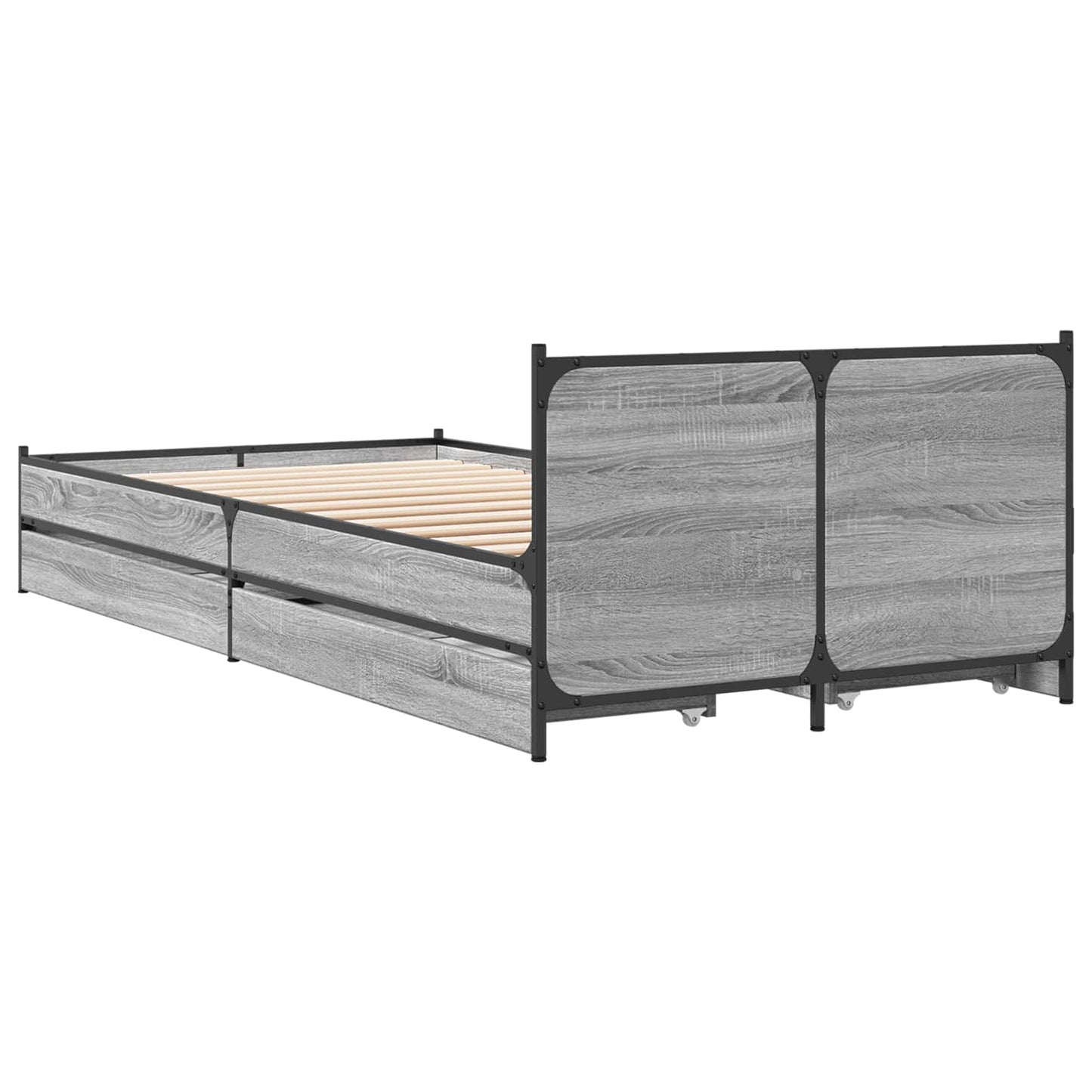 Sengestel med hovedgærde Grå Sonoma 80 x 200 cm Konstrueret træ