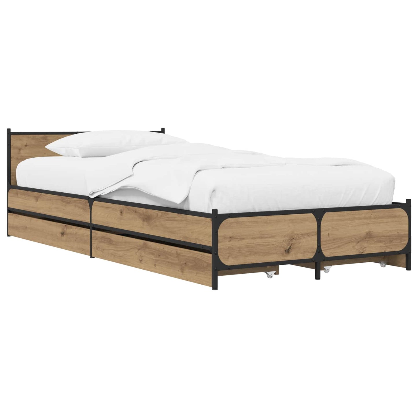Sengestel med hovedgærde Artisan-eg 80 x 200 cm Konstrueret træ