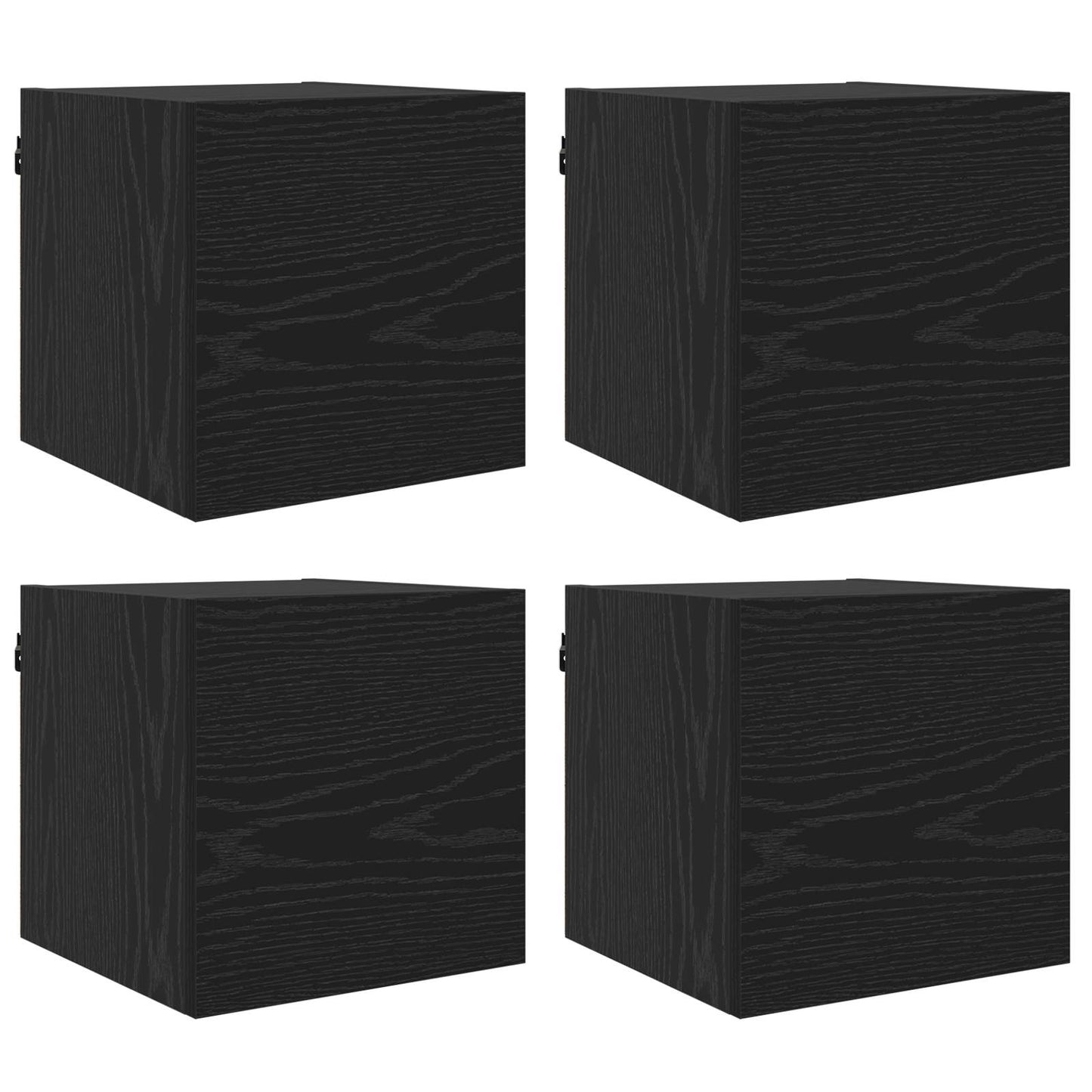 Vægmonteret TV Skab Vægmonteret 4 pcs Sort eg 30,5 x 30 x 30 cm